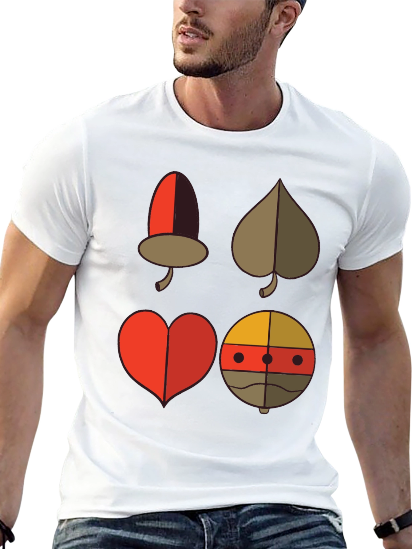 Novelty Card Suit Graphic Tee - Black