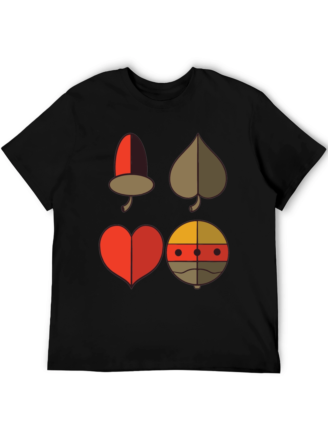 Novelty Card Suit Graphic Tee - Black