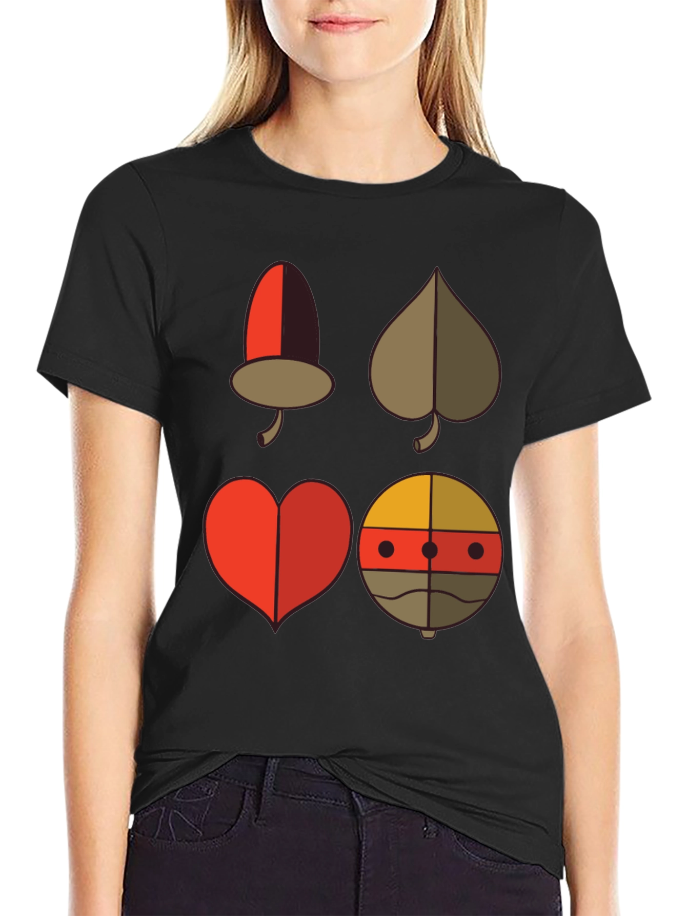 Novelty Card Suit Graphic Tee - Black