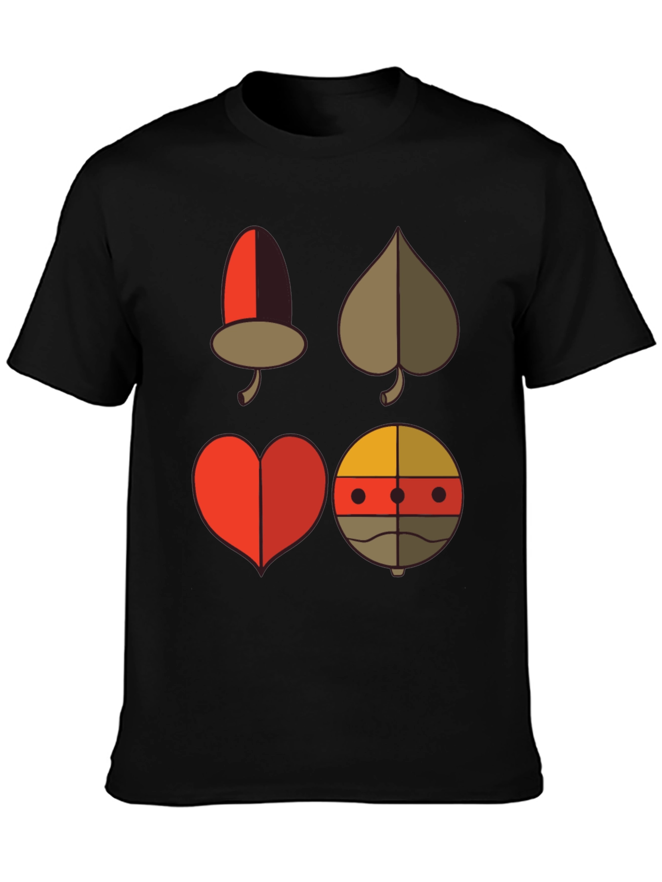 Novelty Card Suit Graphic Tee - Black