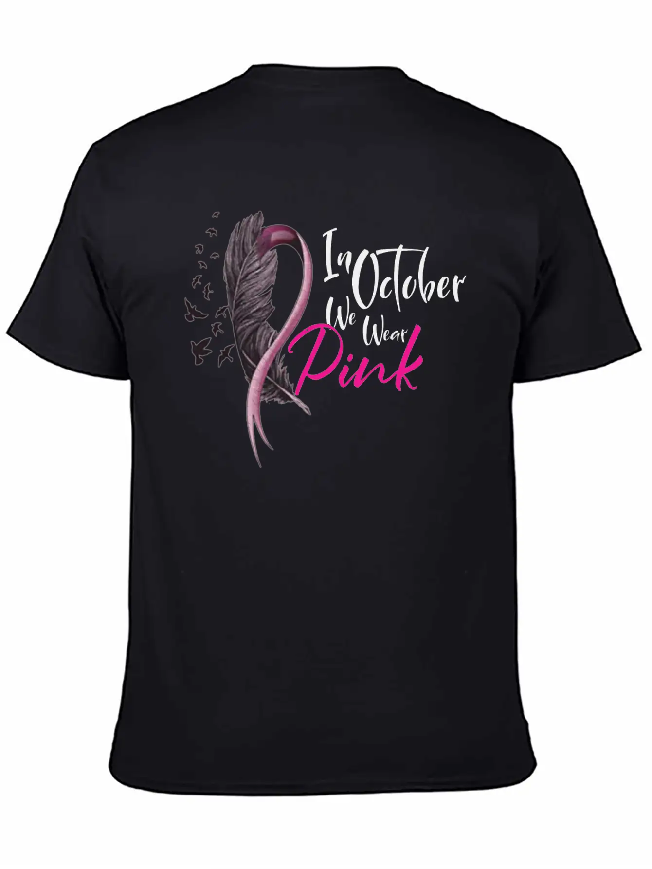 In October We Wear Pink Ribbon Unisex Casual T-Shirt – Clean Design For Daily Comfort