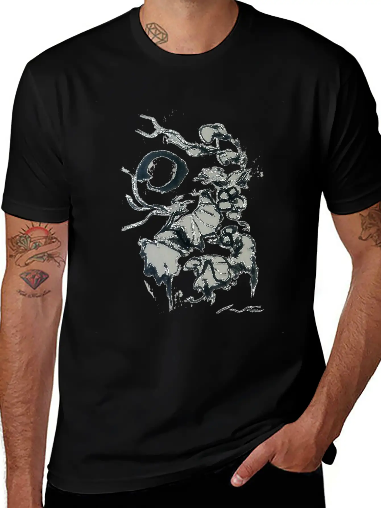 Ink Drawing Of A Tropical Plant Unisex Casual T-Shirt – Clean Design For Daily Comfort