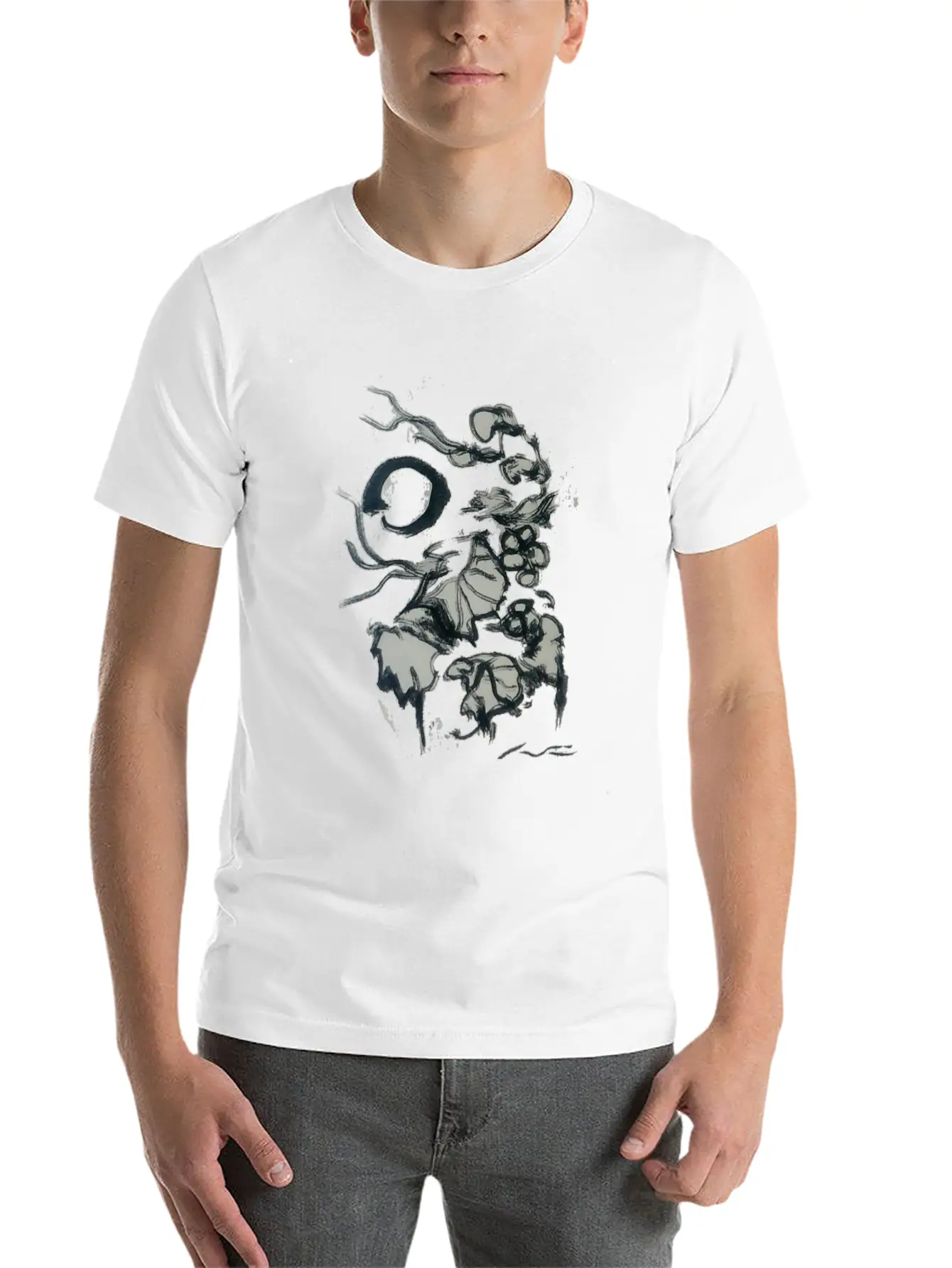 Ink Drawing Of A Tropical Plant Unisex Casual T-Shirt – Clean Design For Daily Comfort
