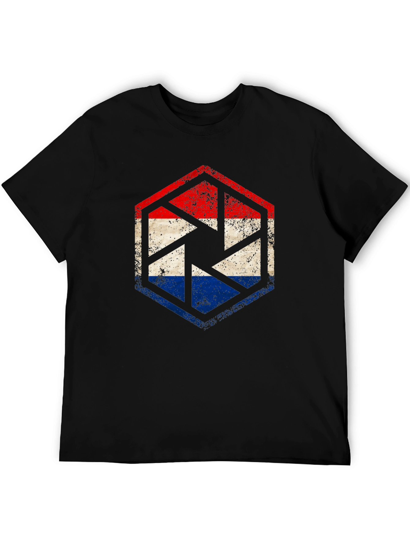 Dutch Flag Shutter Graphic Tee - Black