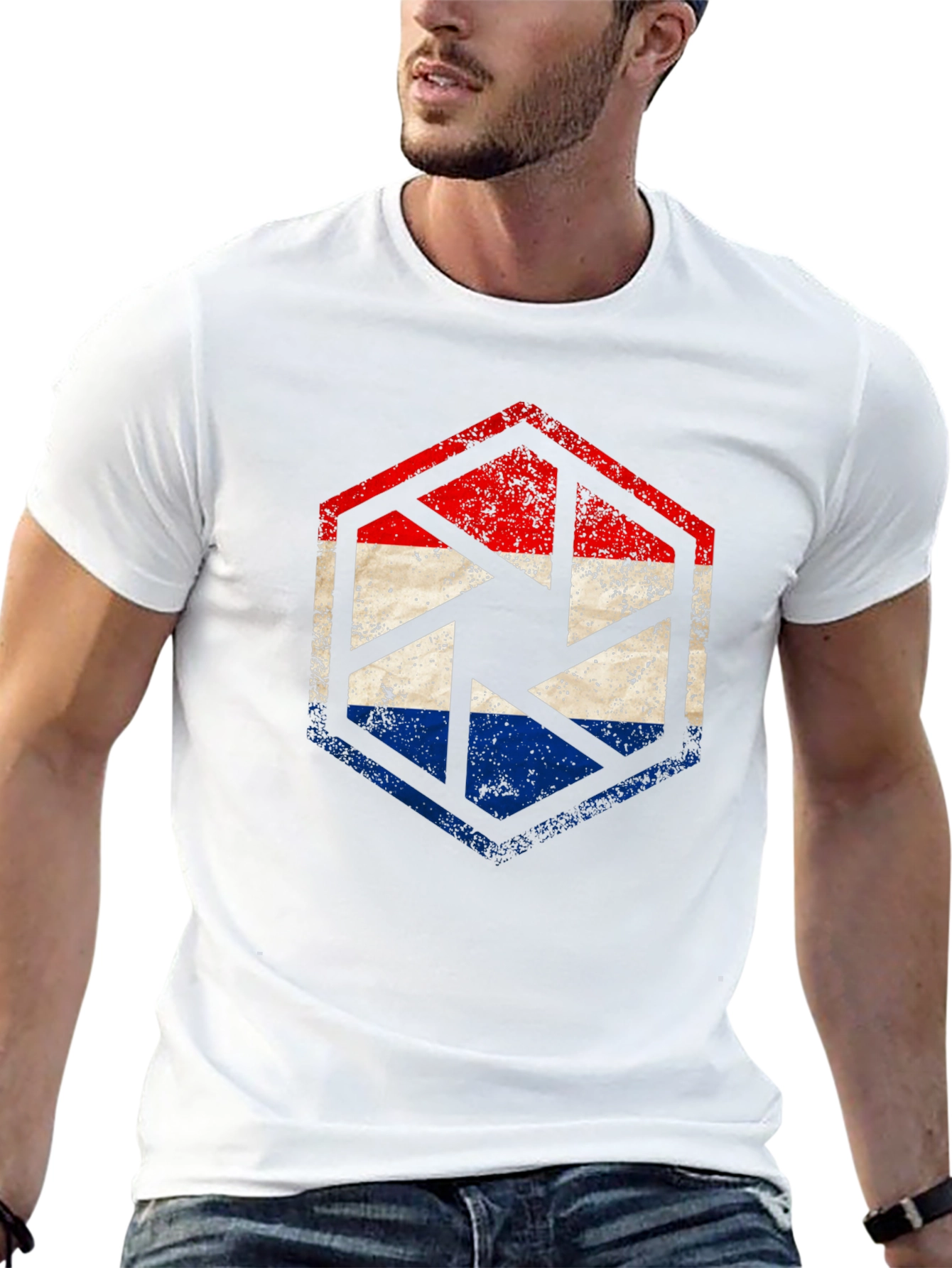 Dutch Flag Shutter Graphic Tee - Black