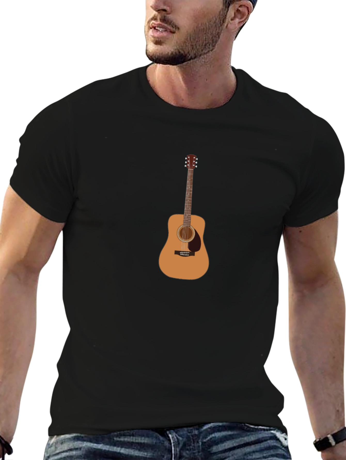 Guitar Graphic Tee - Mens Black T-Shirt