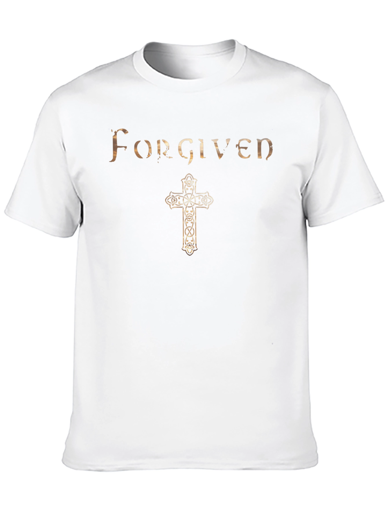 Forgiven Celtic Cross Graphic Print Mens Black T-Shirt