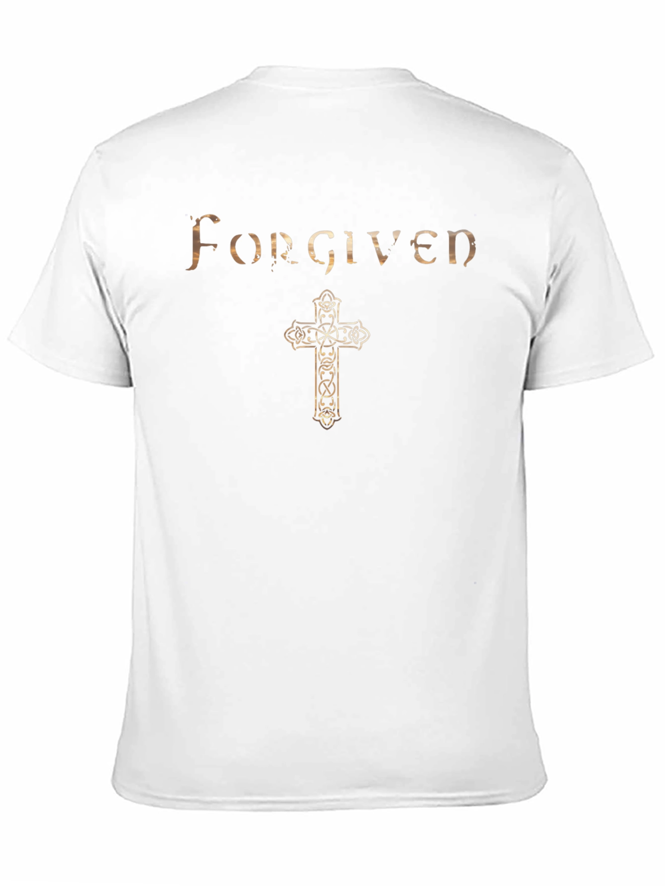 Forgiven Celtic Cross Graphic Print Mens Black T-Shirt