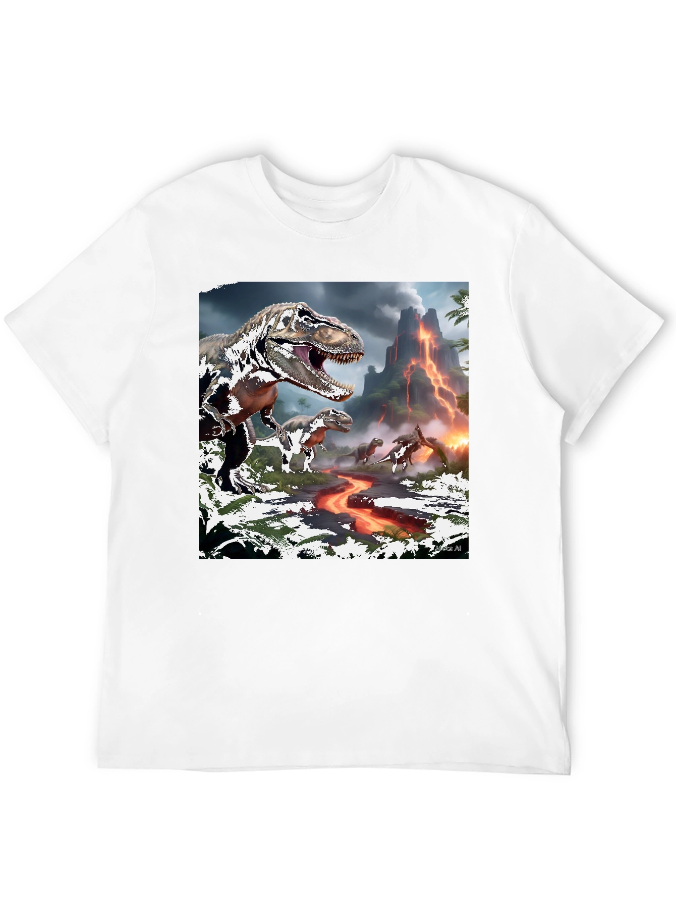 Dinosaur Graphic Tee - Volcanic Trex Design