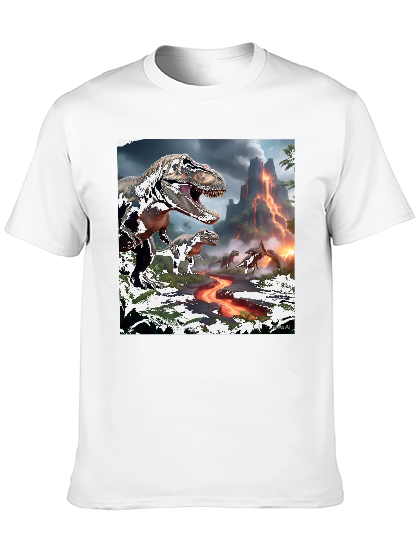 Dinosaur Graphic Tee - Volcanic Trex Design