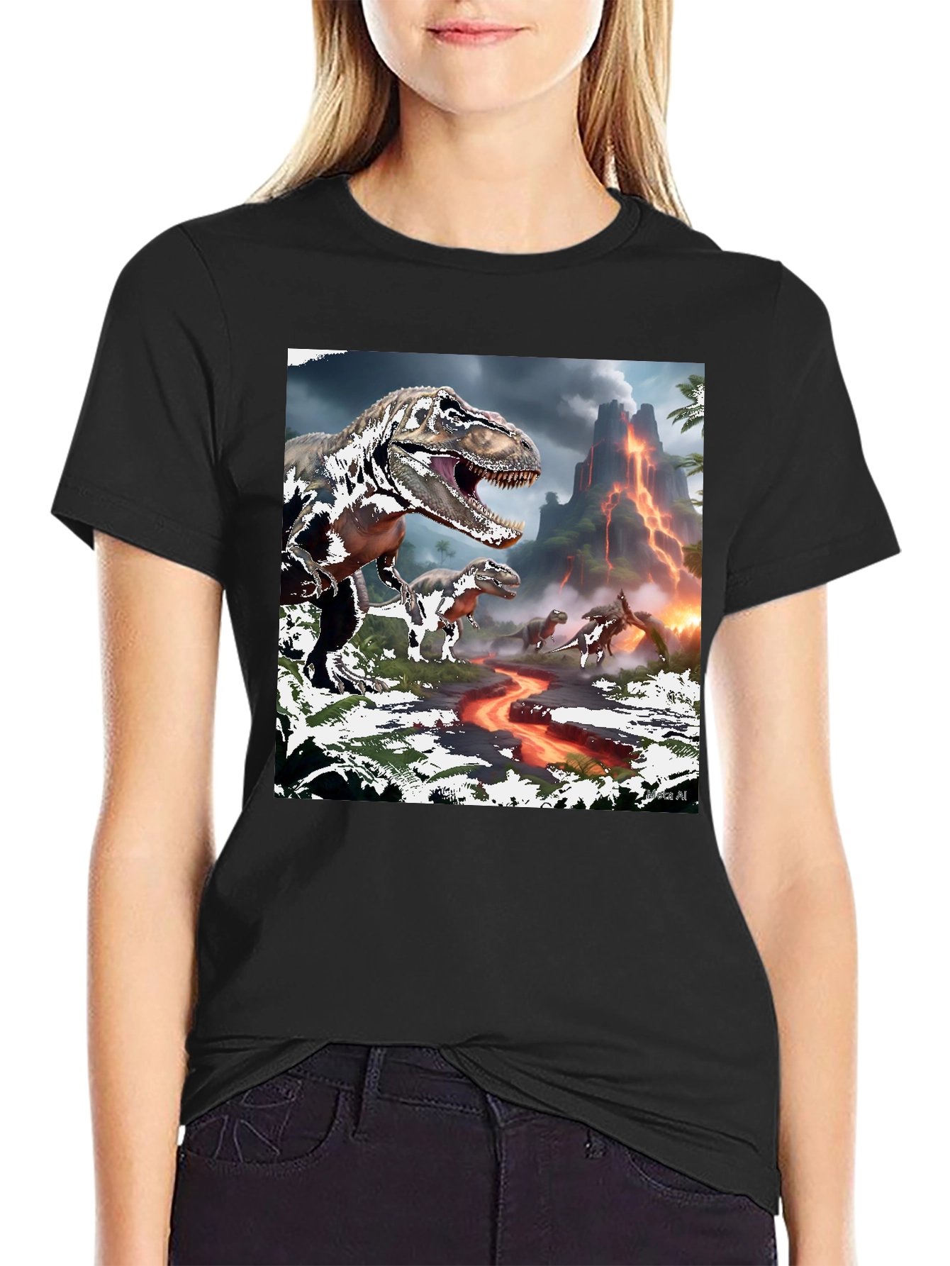 Dinosaur Graphic Tee - Volcanic Trex Design