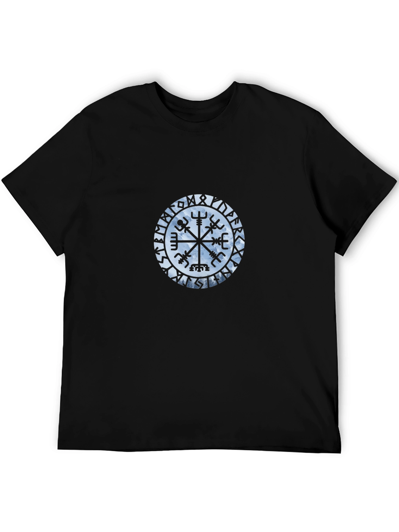 Vegvisir Compass Black T-Shirt Viking Norse Mythology