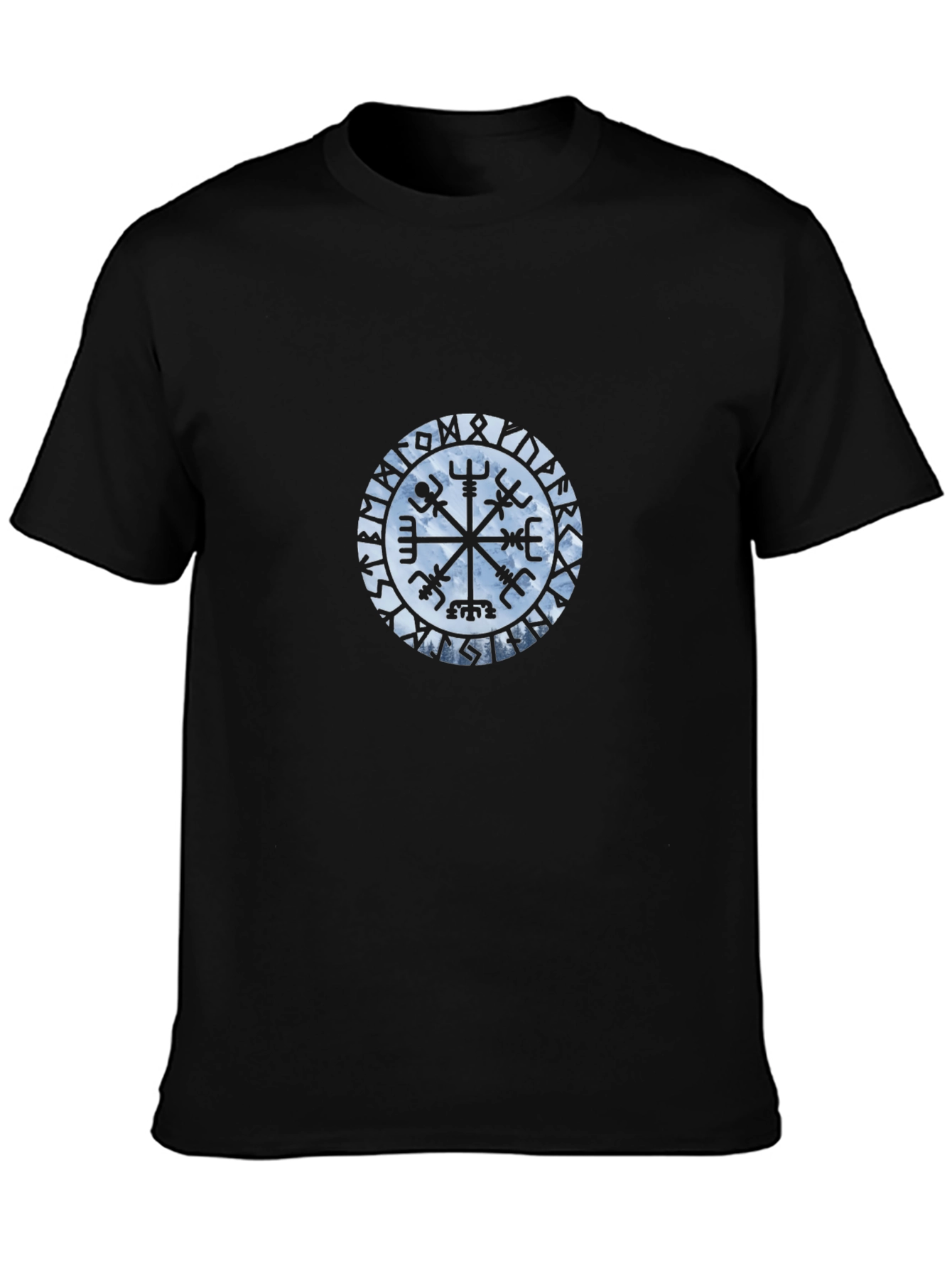 Vegvisir Compass Black T-Shirt Viking Norse Mythology