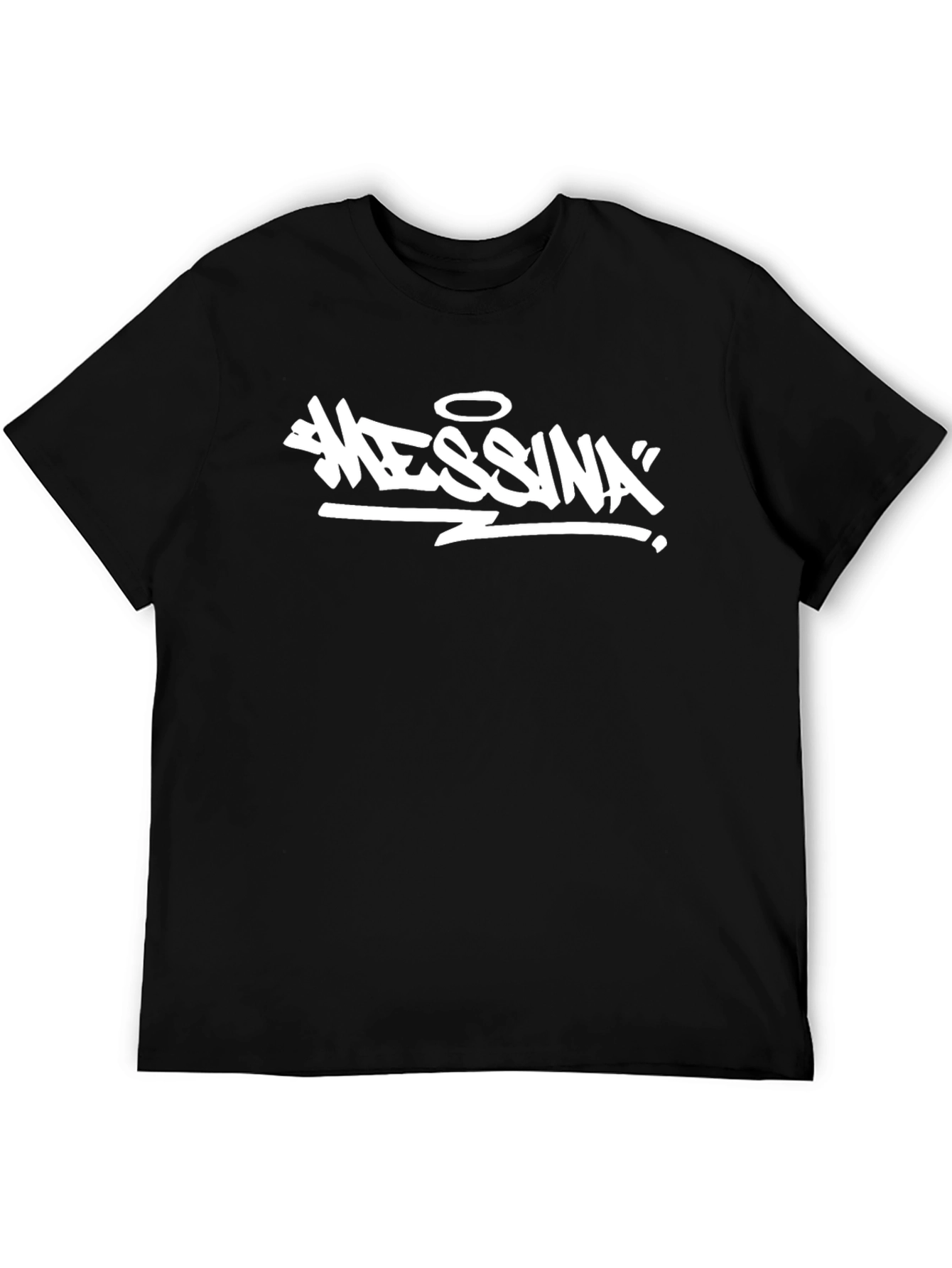 Messina Graphic Tee - Black Cotton T-Shirt