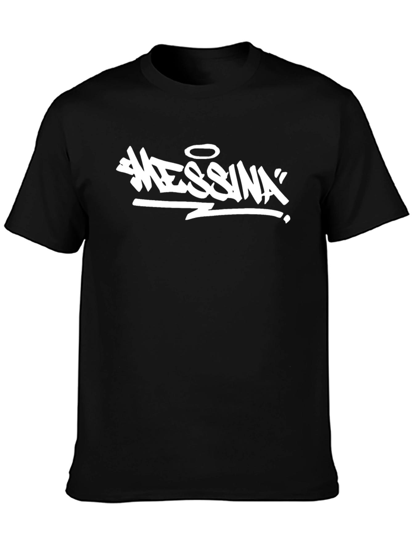 Messina Graphic Tee - Black Cotton T-Shirt