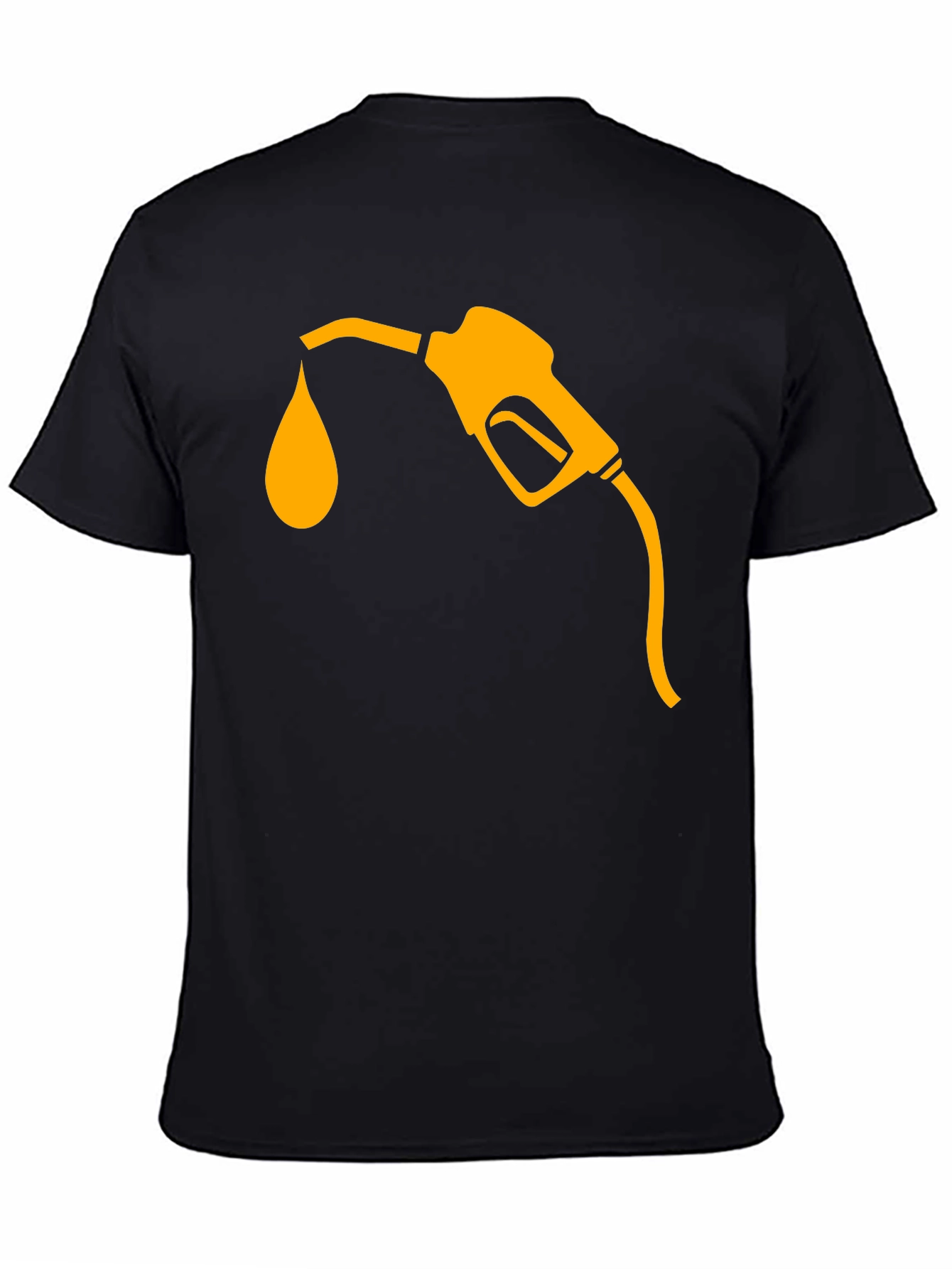 Fuel Up: Mens Black T-Shirt with Gas Pump Graphic