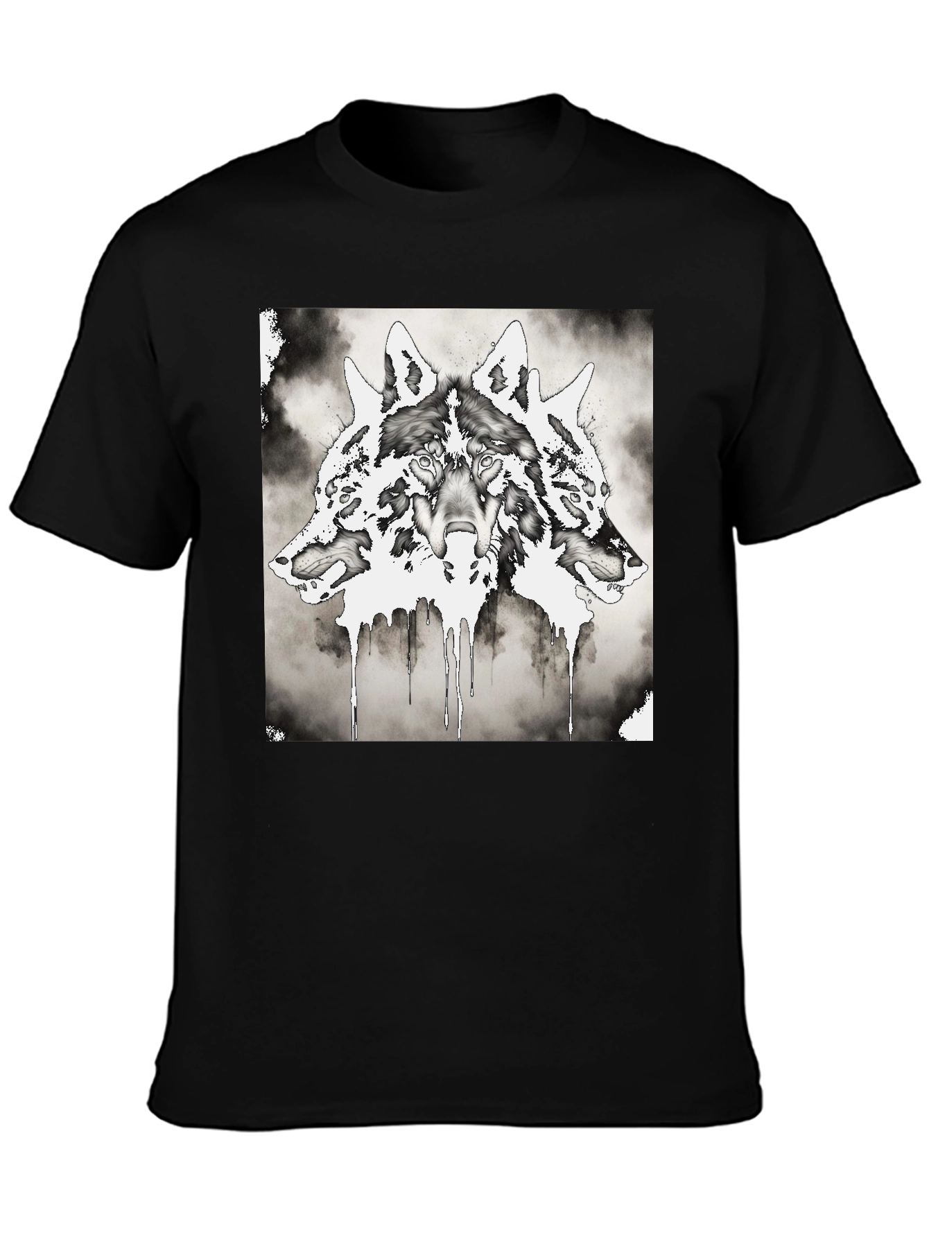 Three-Headed Wolf Graphic T-Shirt