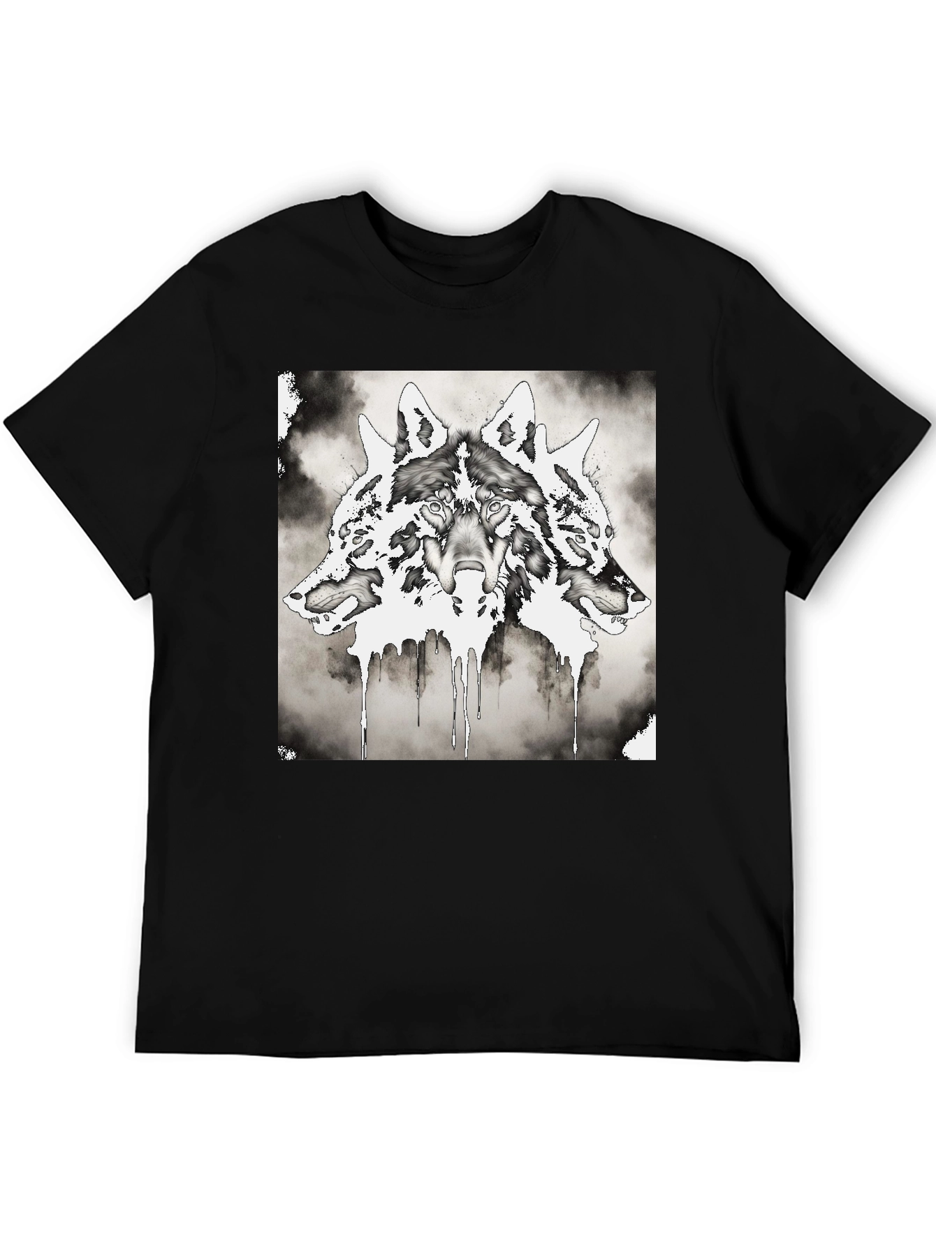 Three-Headed Wolf Graphic T-Shirt