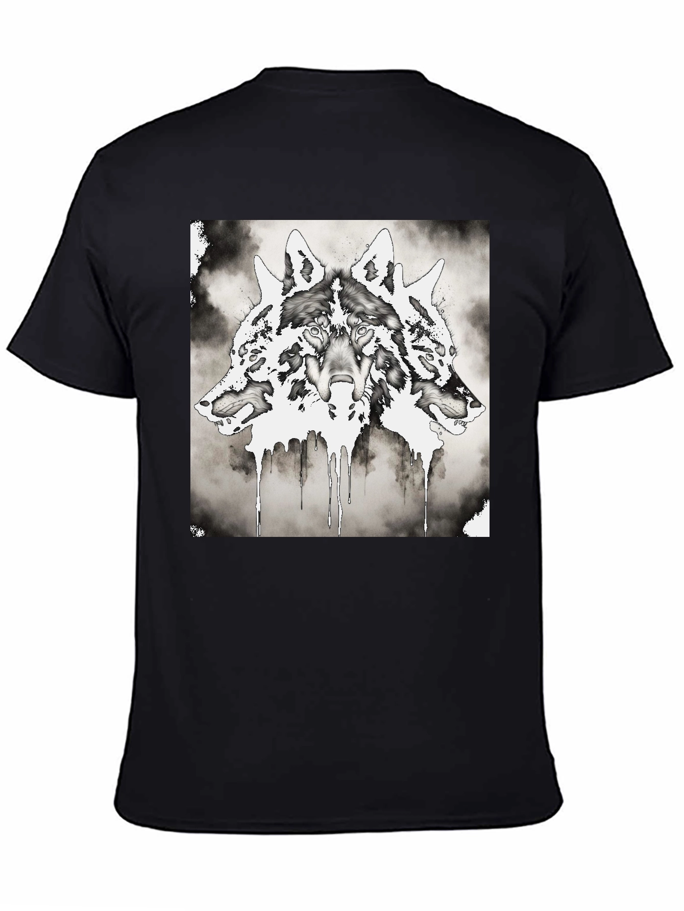 Three-Headed Wolf Graphic T-Shirt