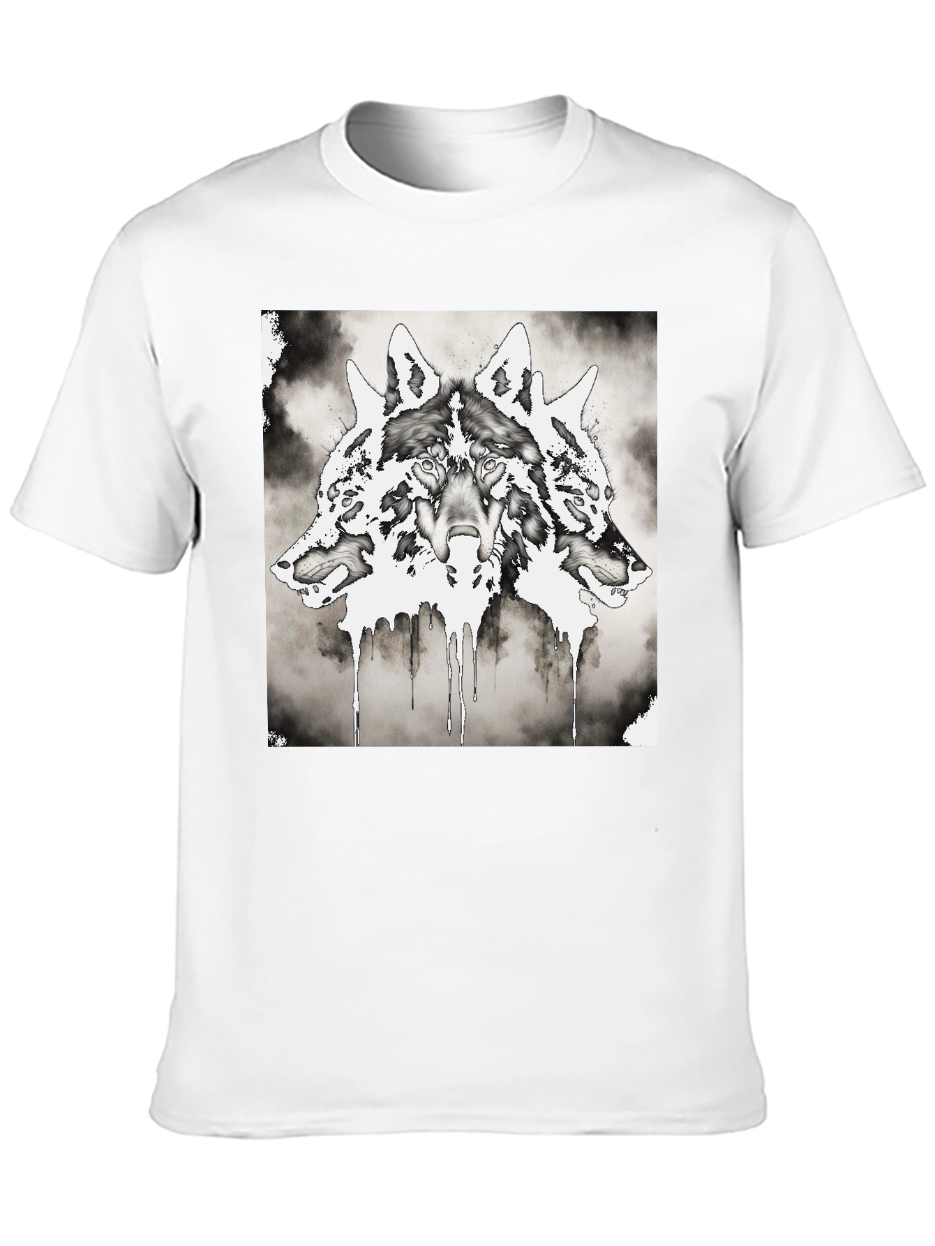 Three-Headed Wolf Graphic T-Shirt