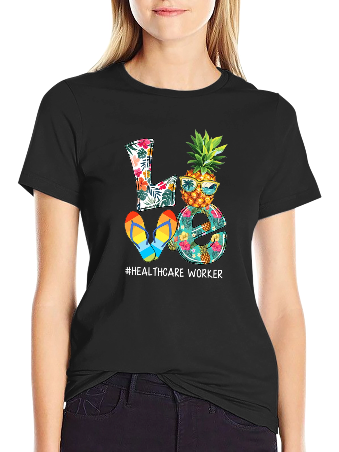 Tropical Healthcare Worker Graphic Tee