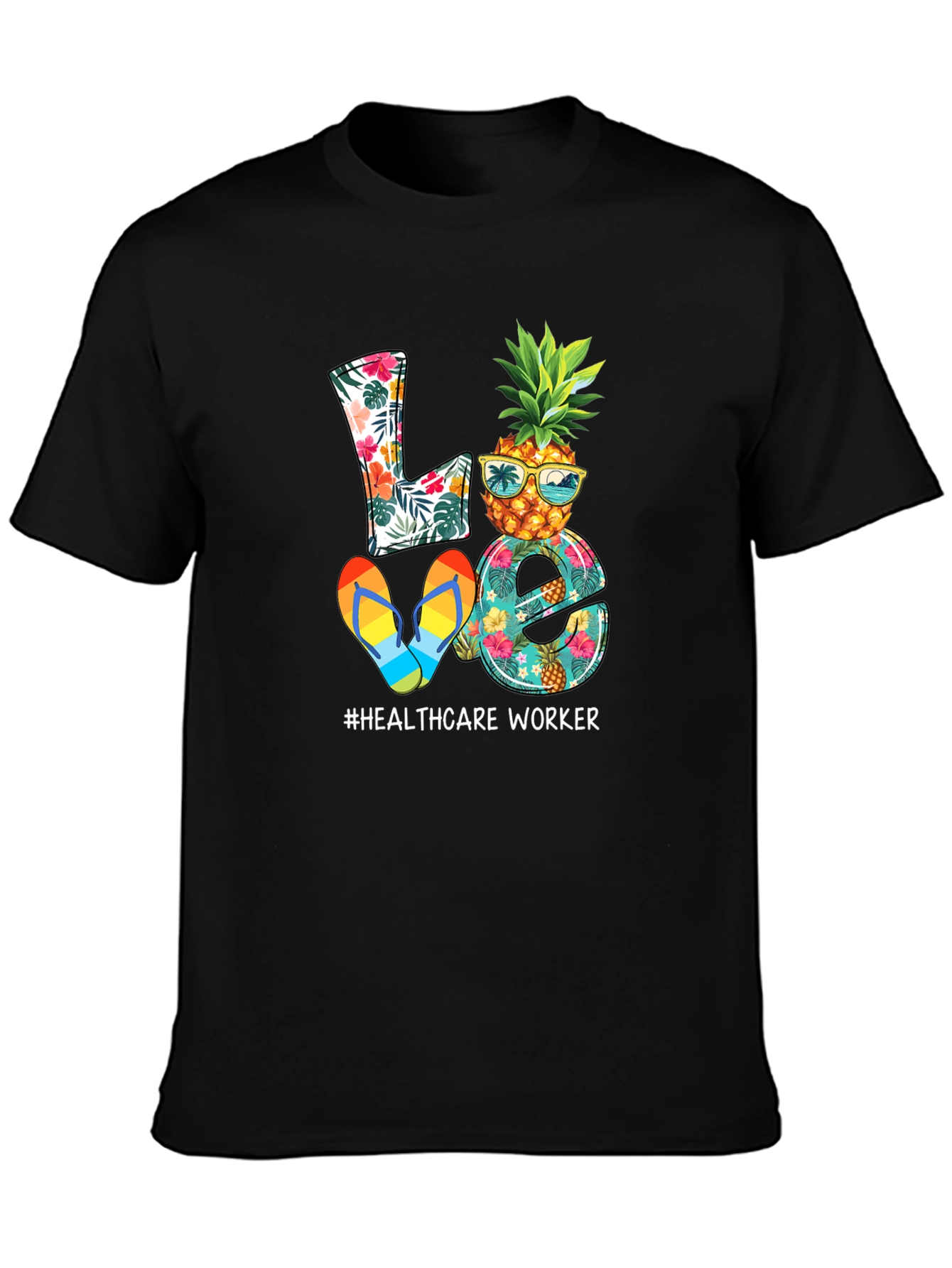 Tropical Healthcare Worker Graphic Tee