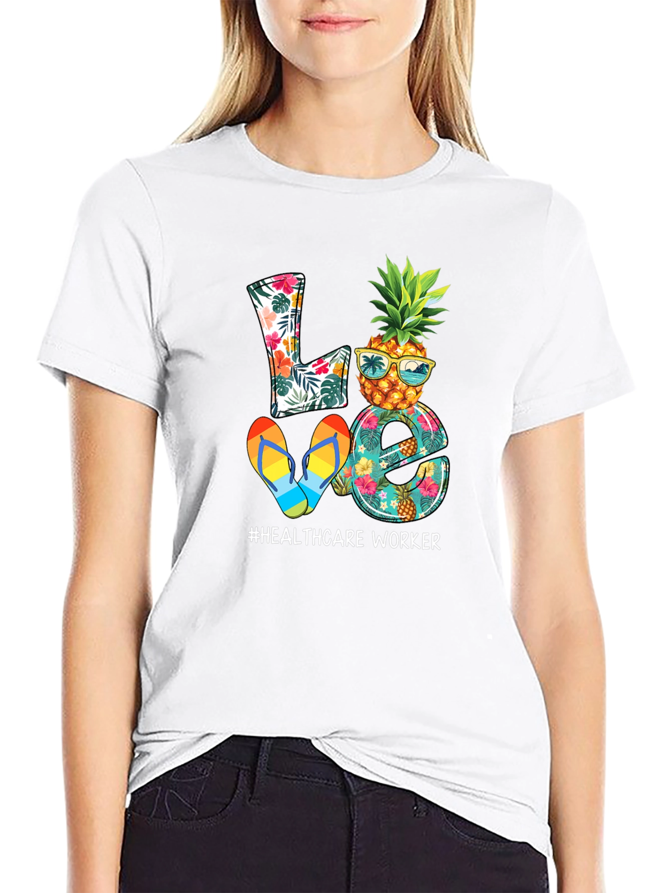 Tropical Healthcare Worker Graphic Tee