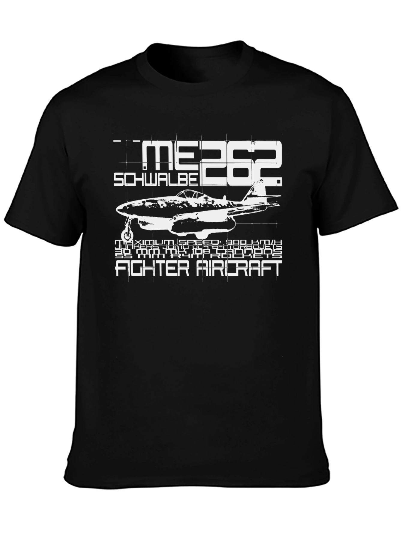 ME 262 Schwalbe Fighter Aircraft Black T-Shirt