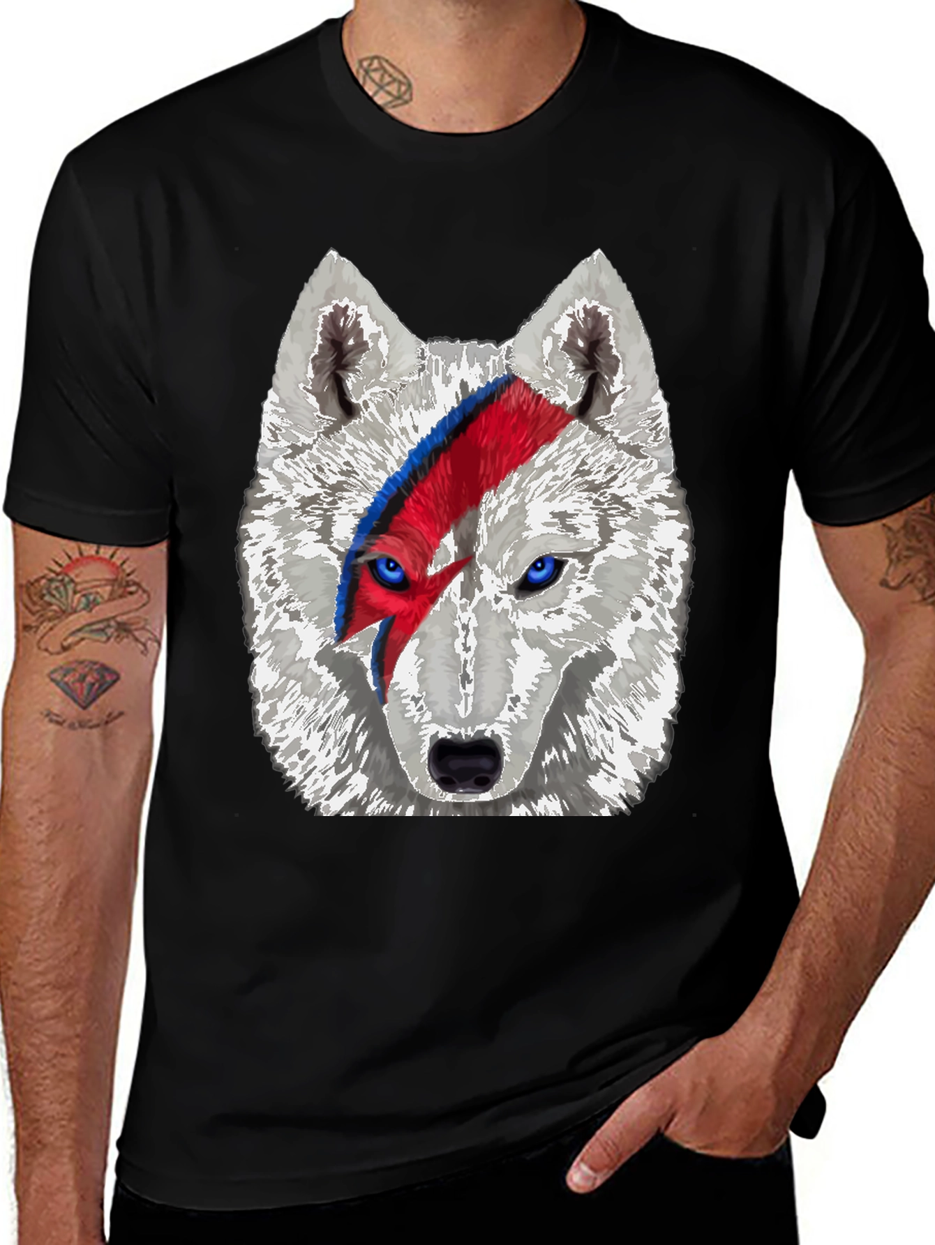 Wolf Bowie T-Shirt - Unique Graphic Tee