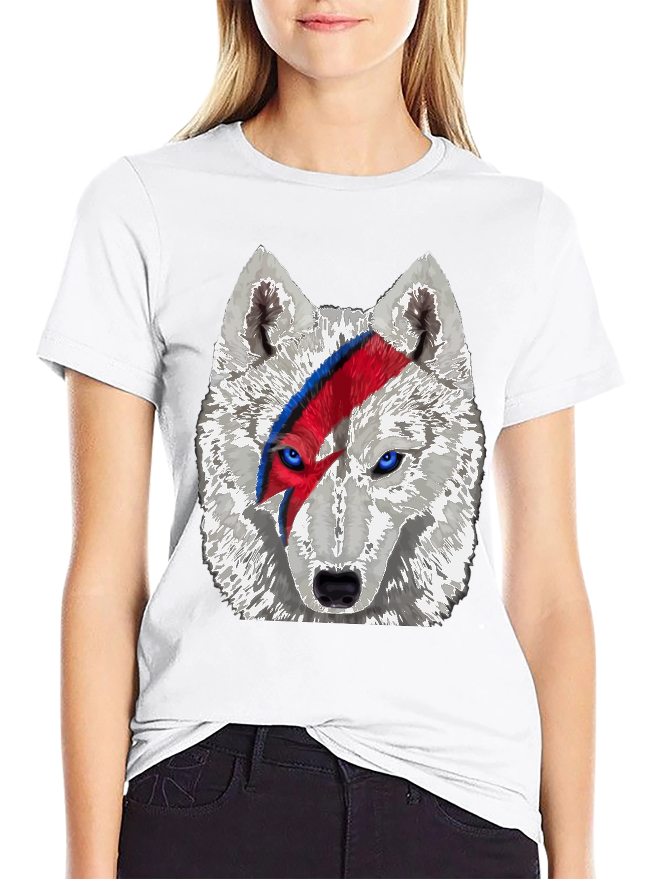 Wolf Bowie T-Shirt - Unique Graphic Tee