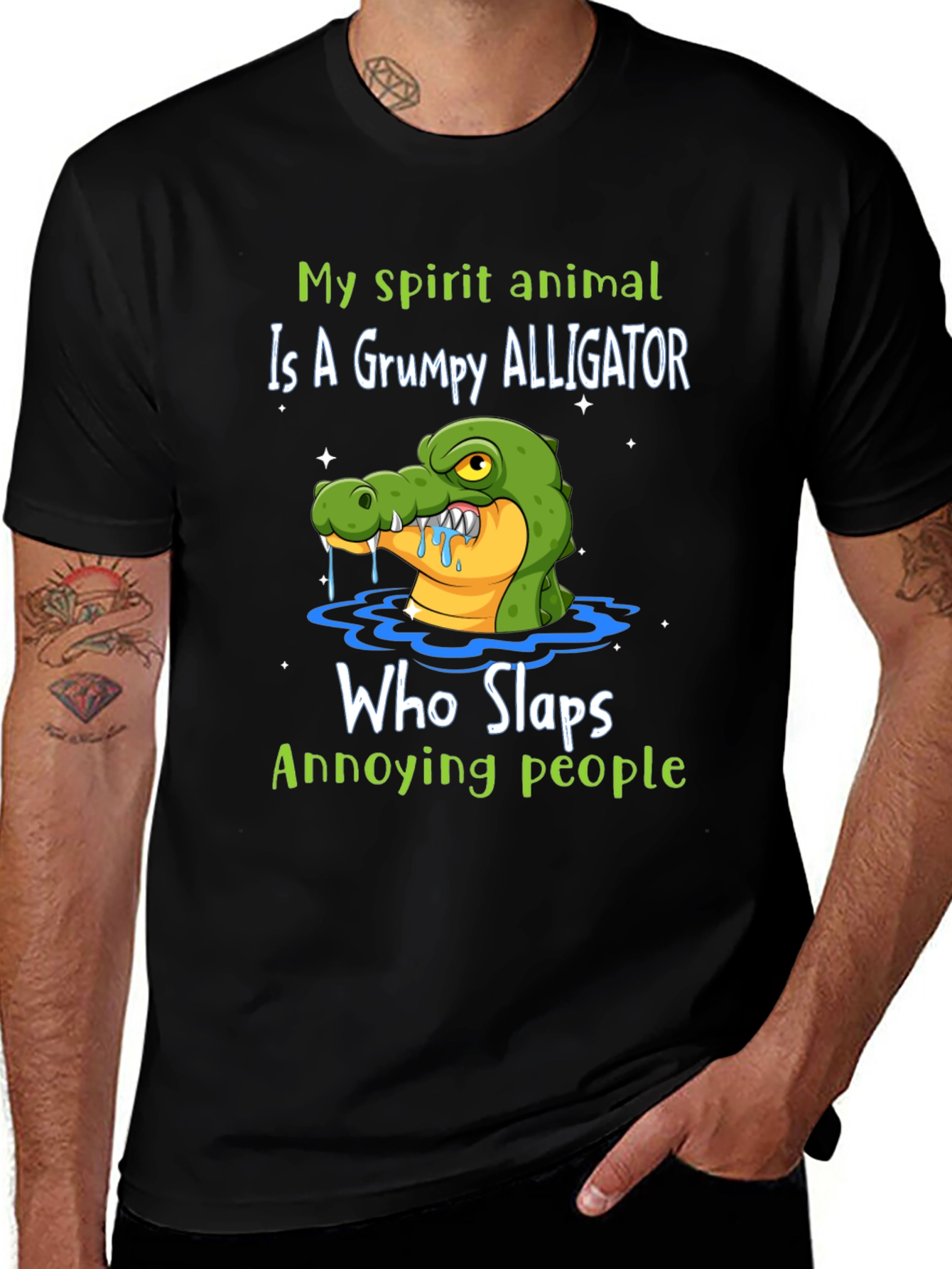 Grumpy Alligator T-Shirt - Slap Annoying People
