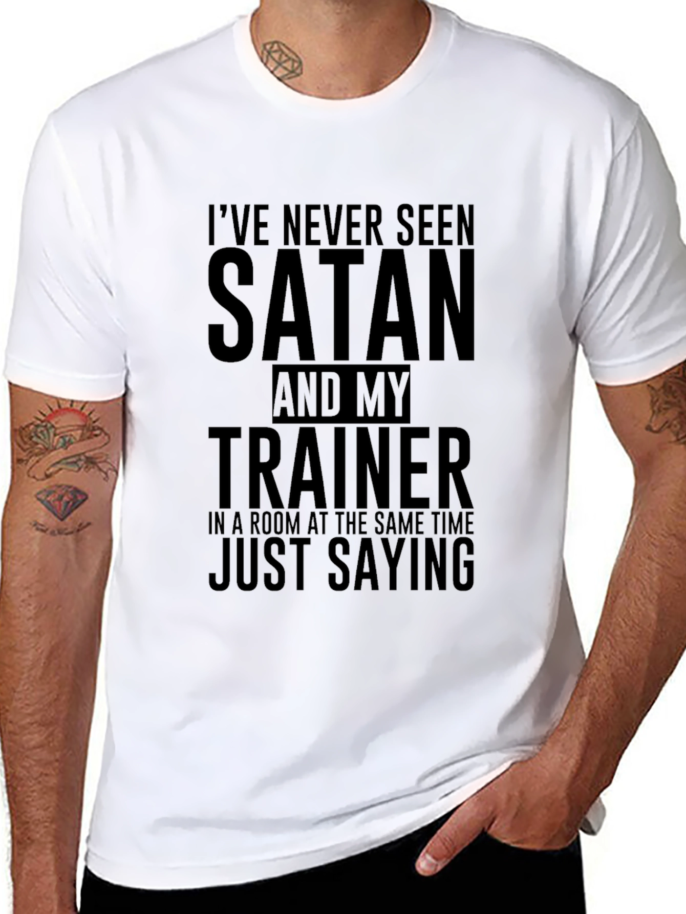 Satan Trainer Funny Black T-Shirt