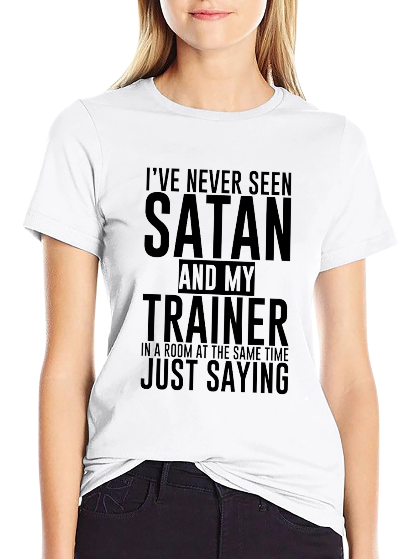 Satan Trainer Funny Black T-Shirt