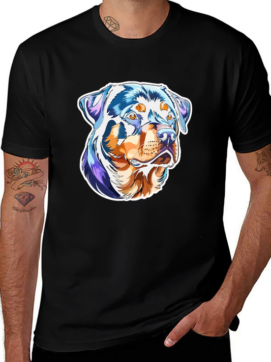 Rottweiler Dog Art Print Black T-Shirt