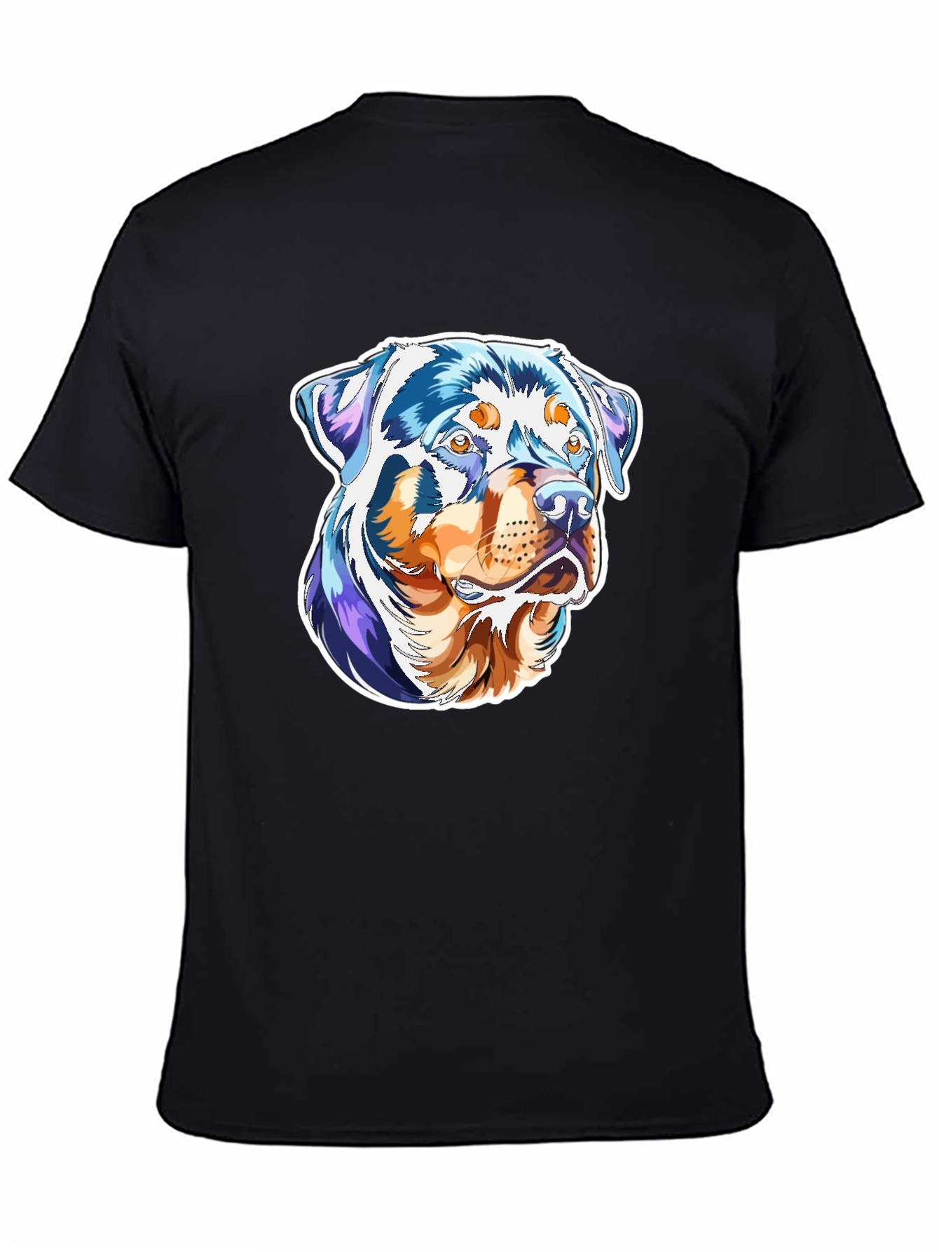 Rottweiler Dog Art Print Black T-Shirt