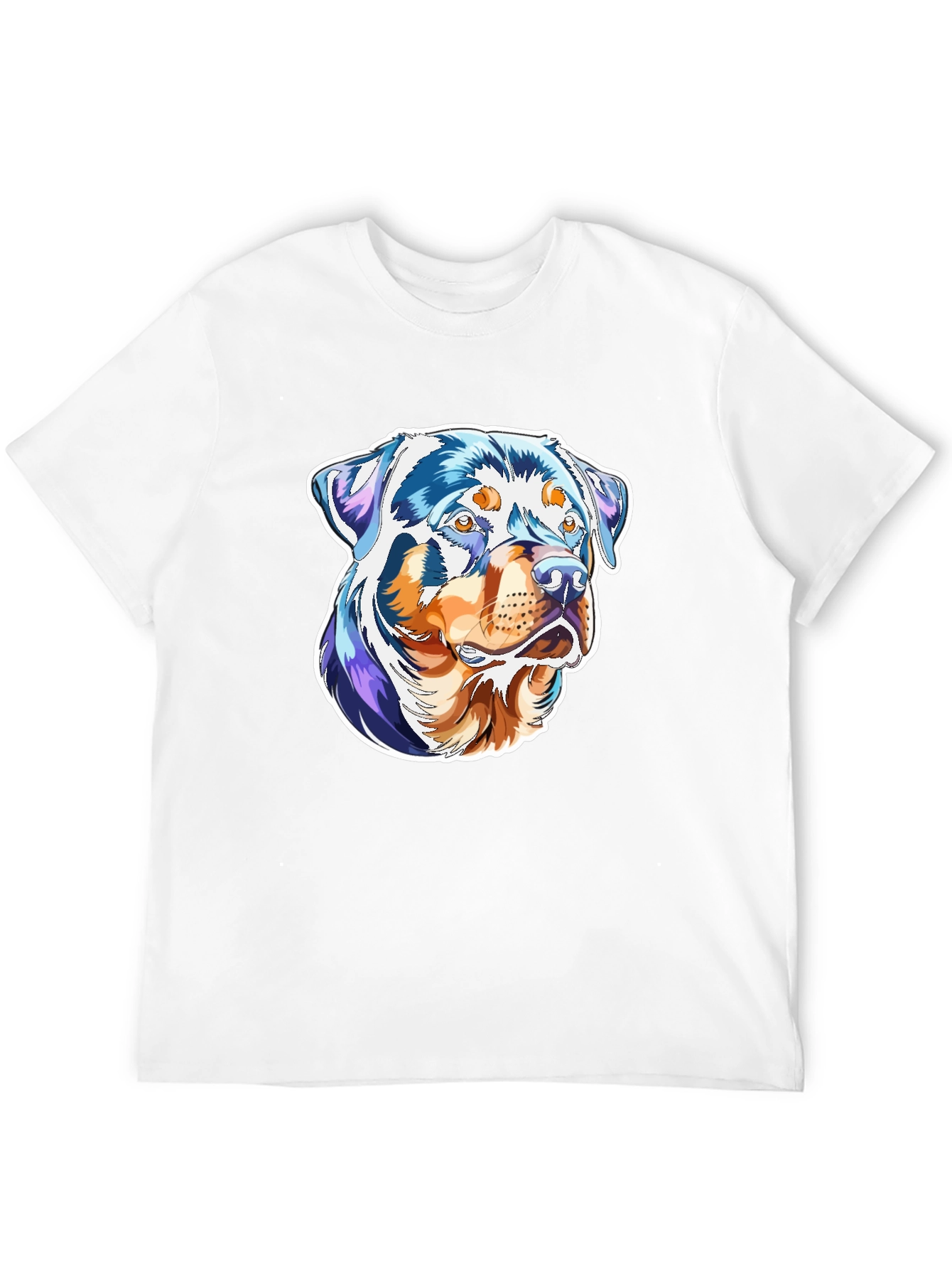 Rottweiler Dog Art Print Black T-Shirt