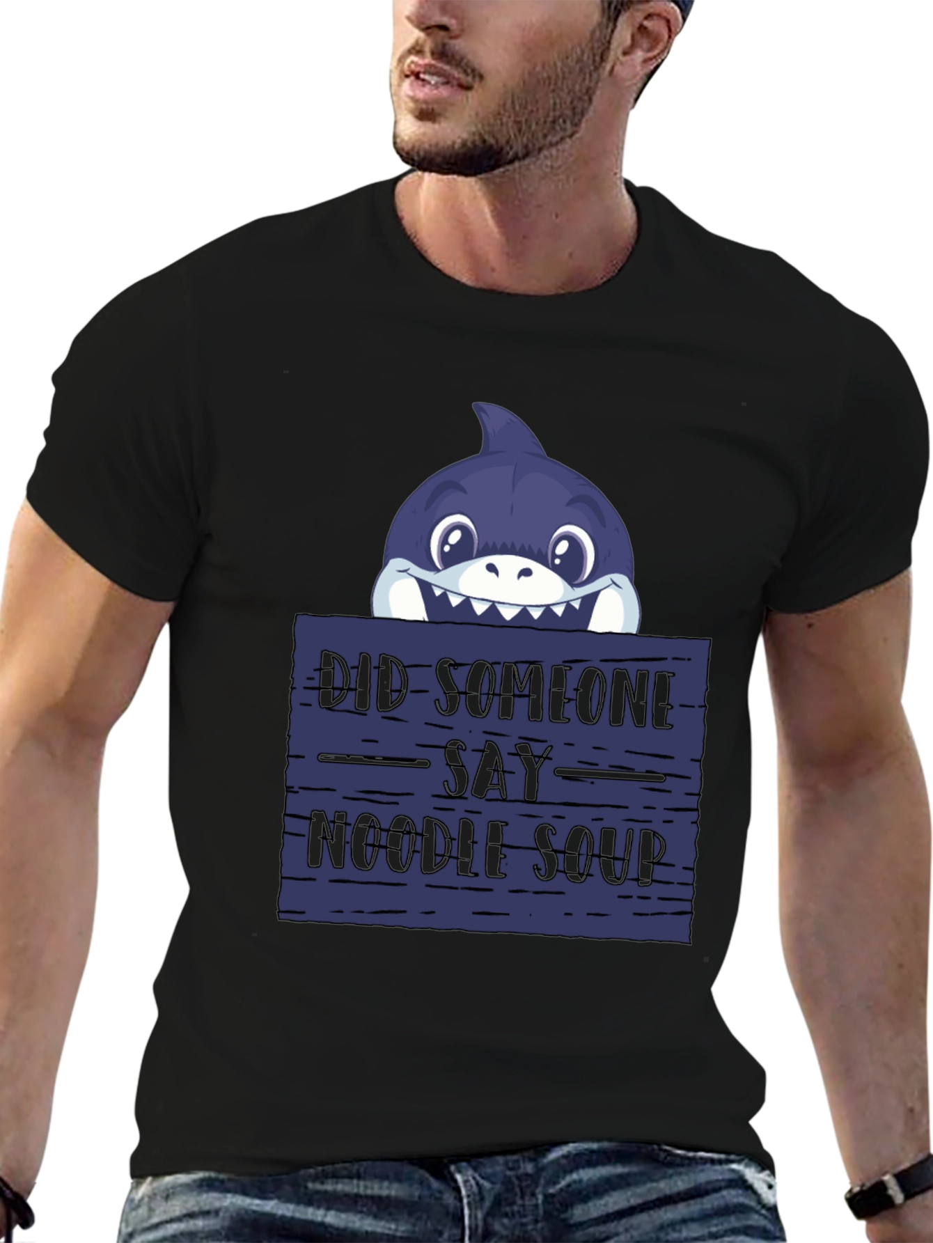 Noodle Soup Shark T-Shirt - Funny Graphic Tee