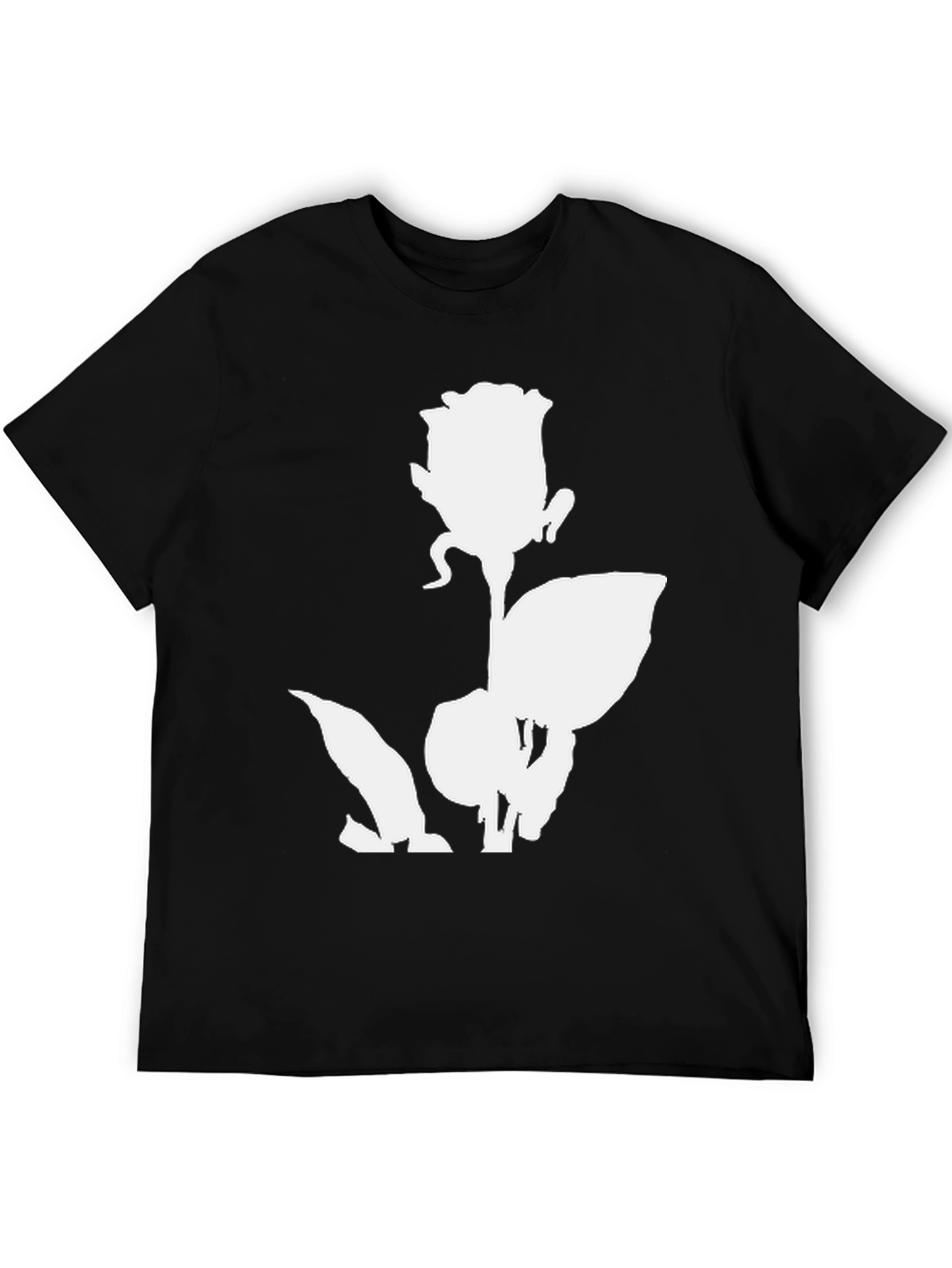 Rose Graphic Print Black T-Shirt