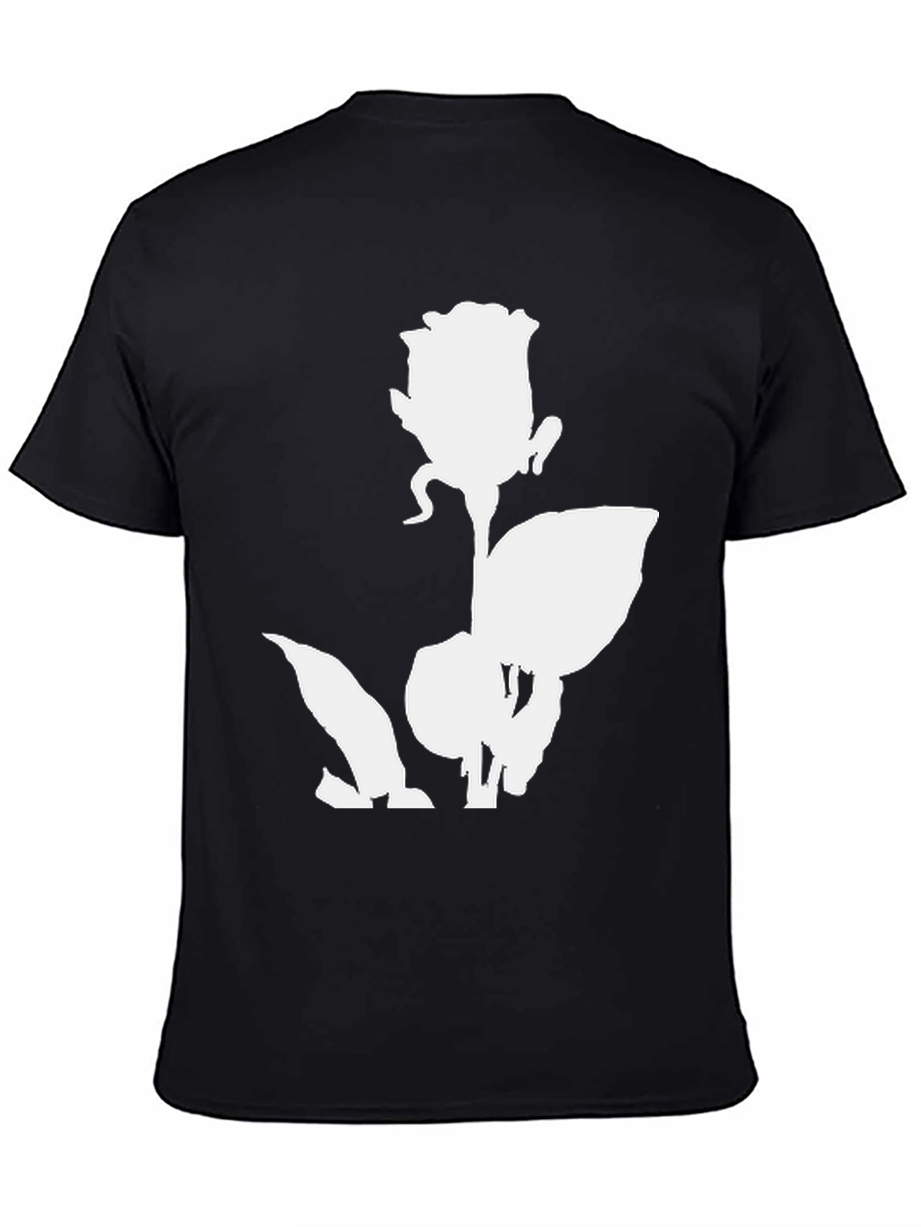 Rose Graphic Print Black T-Shirt