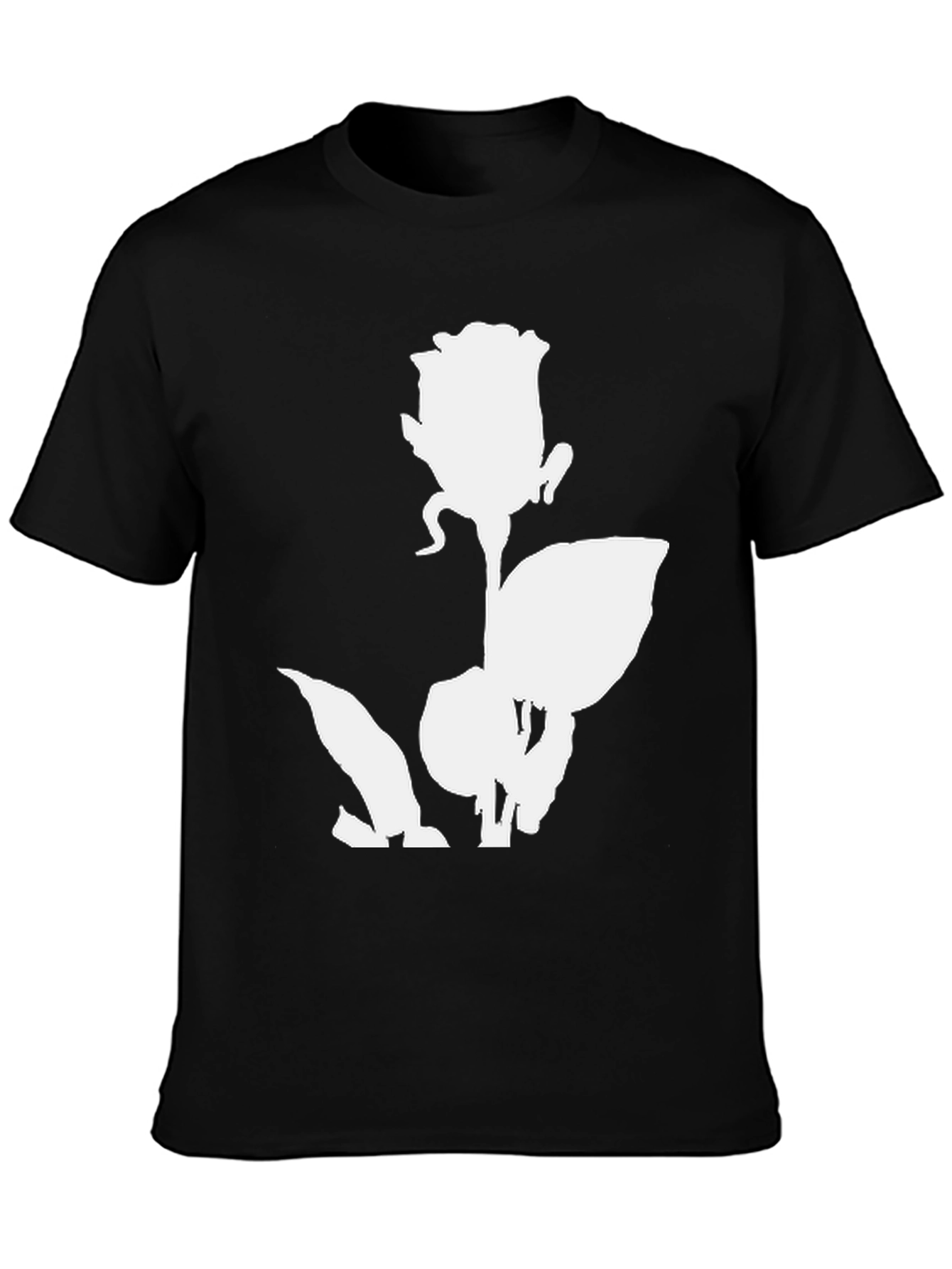 Rose Graphic Print Black T-Shirt
