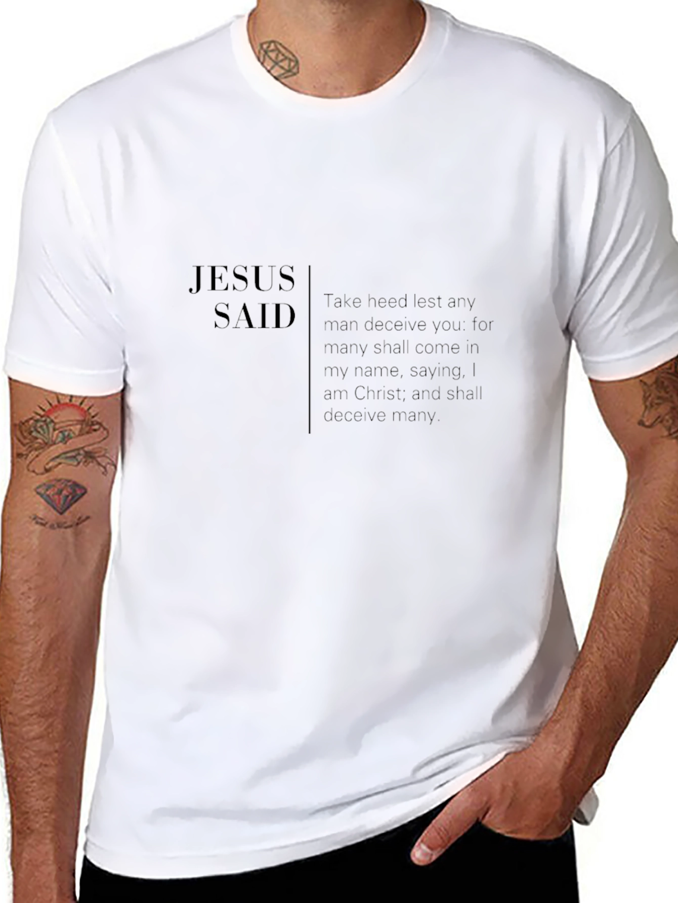 Jesus Said Black Tee: Religious Faith T-Shirt