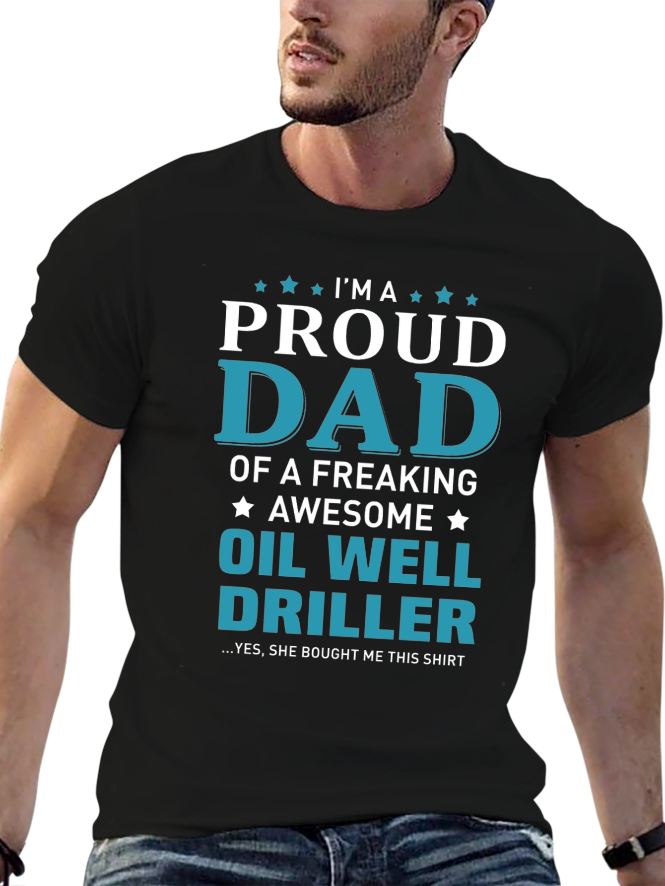 Proud Dad Oil Well Driller Graphic T-Shirt