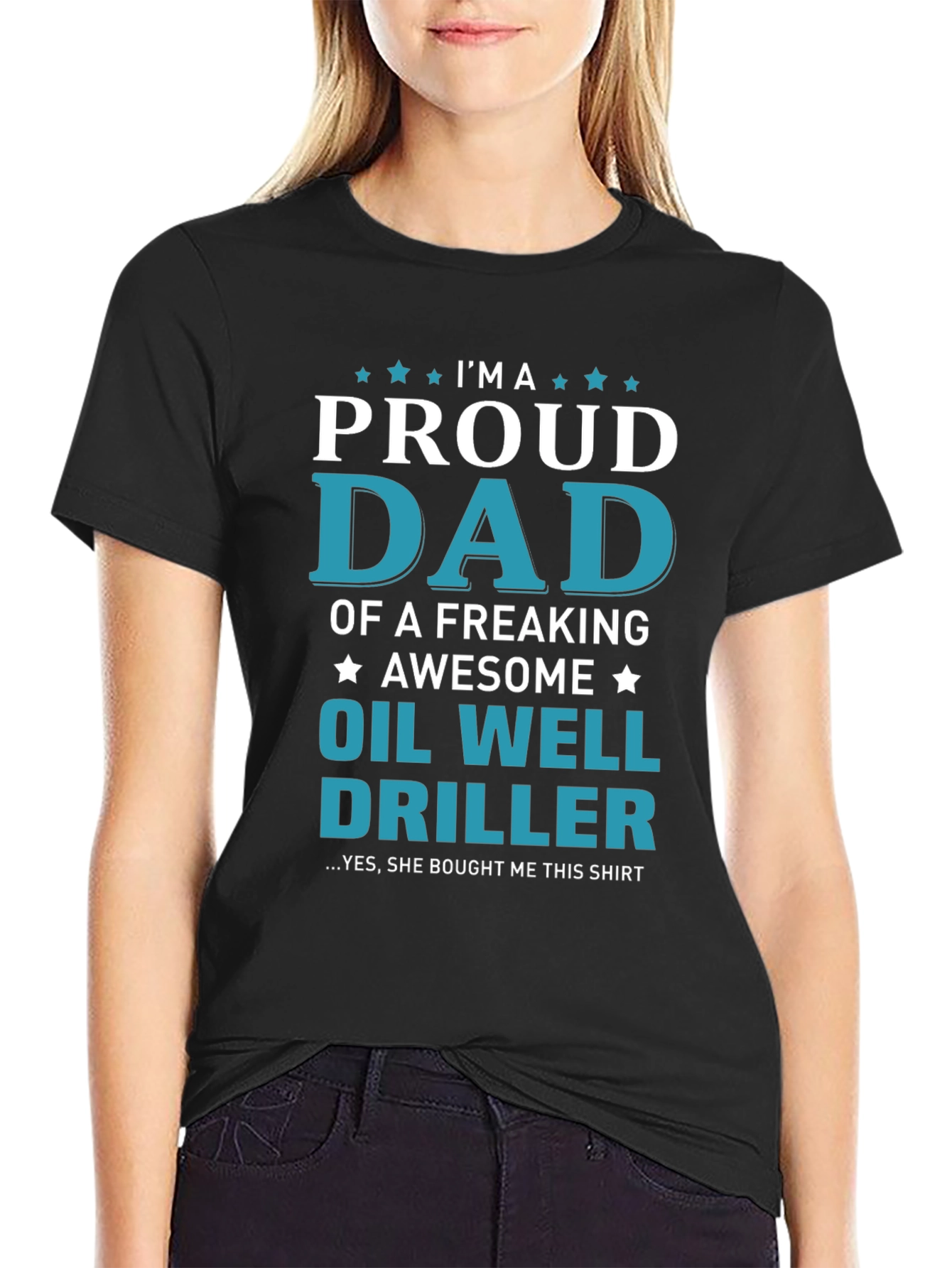 Proud Dad Oil Well Driller Graphic T-Shirt