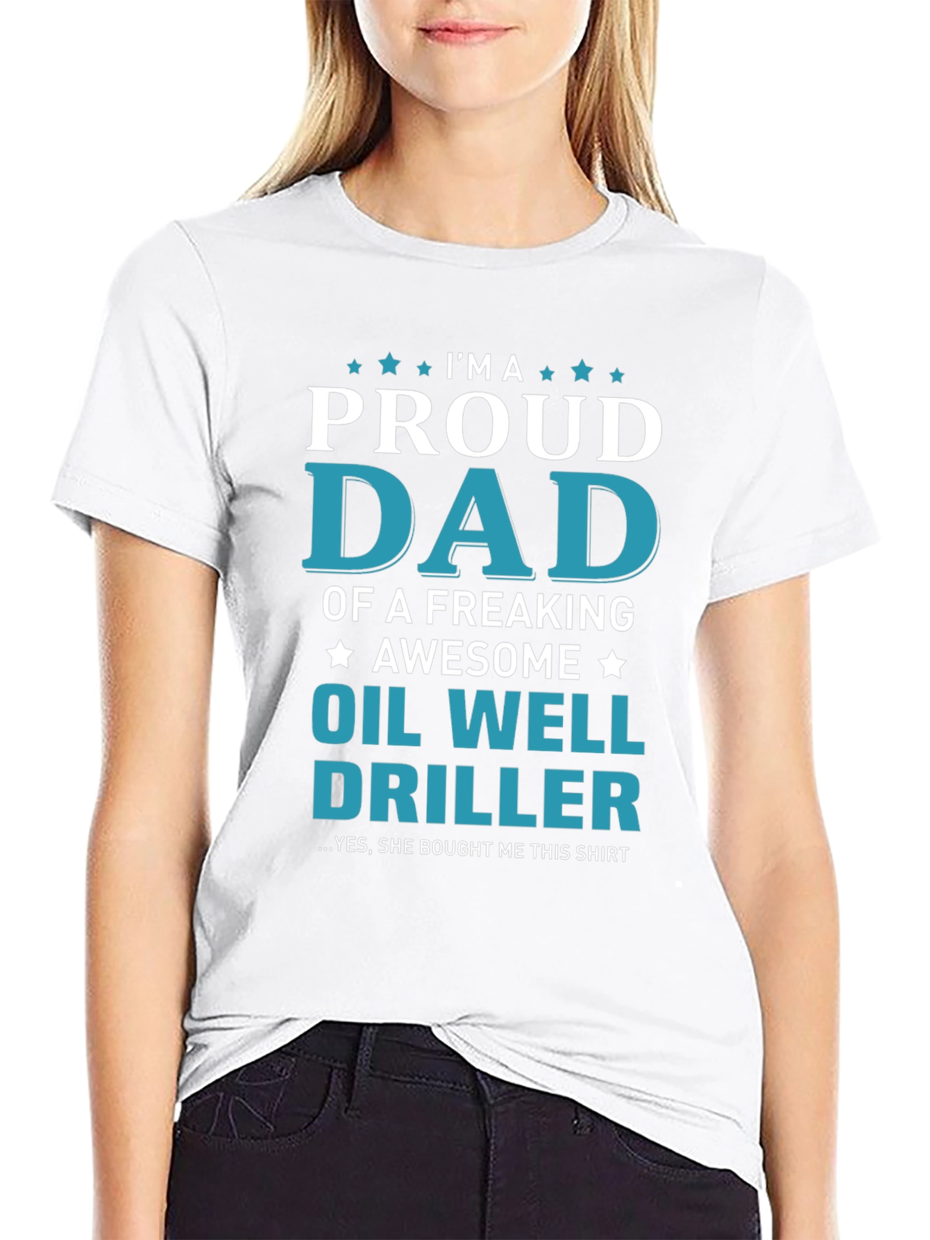 Proud Dad Oil Well Driller Graphic T-Shirt