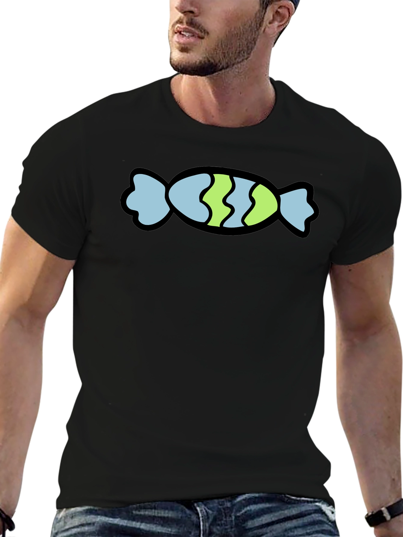 Candy Graphic T-Shirt - Black Cotton Tee
