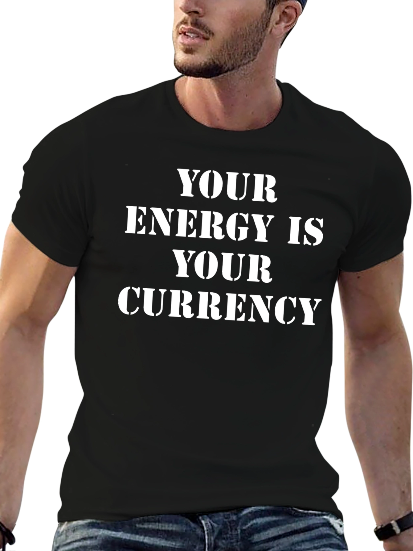 Energy is Currency Black Graphic Tee