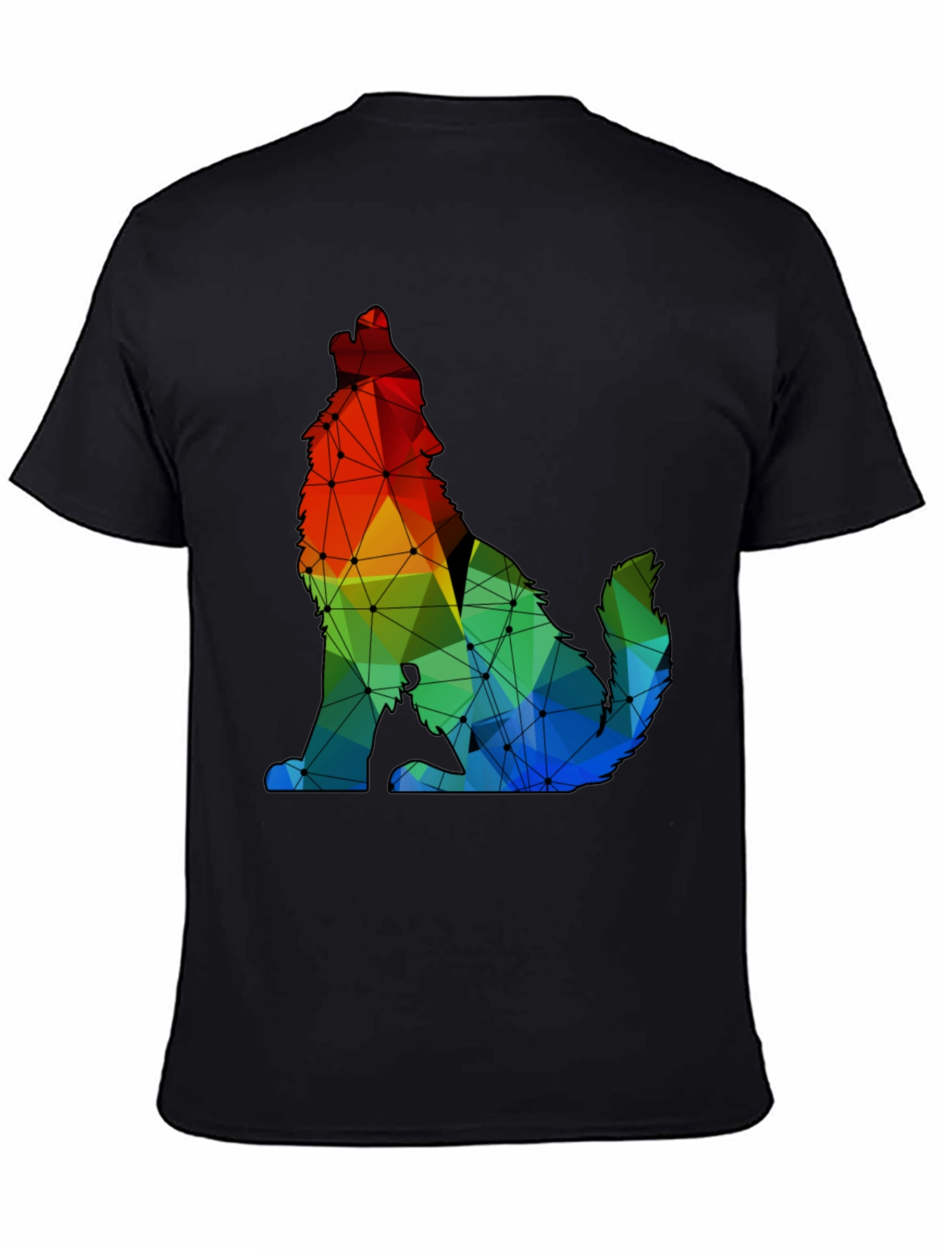 Geometric Wolf Graphic Tee - Modern Artistic Design
