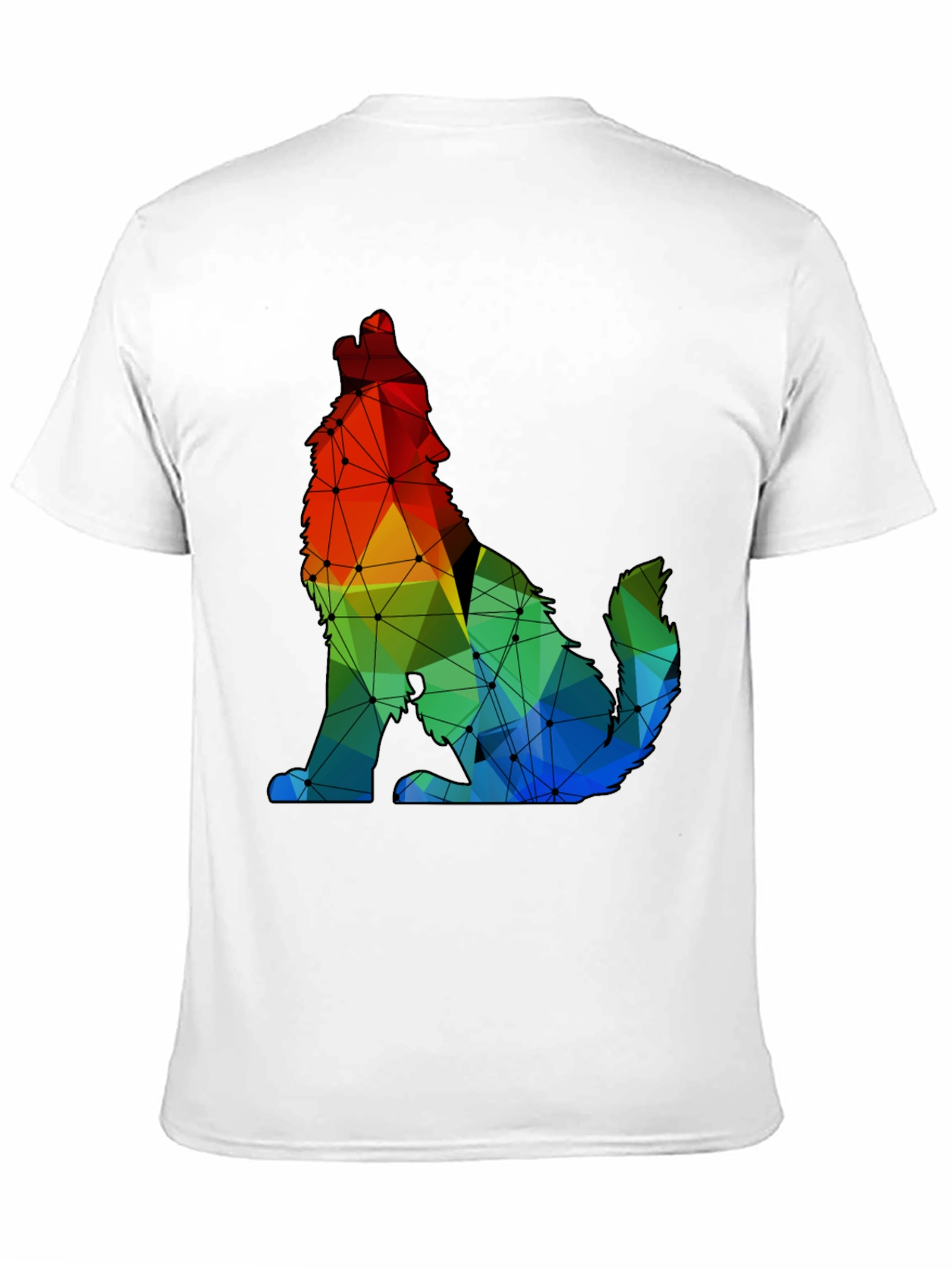 Geometric Wolf Graphic Tee - Modern Artistic Design