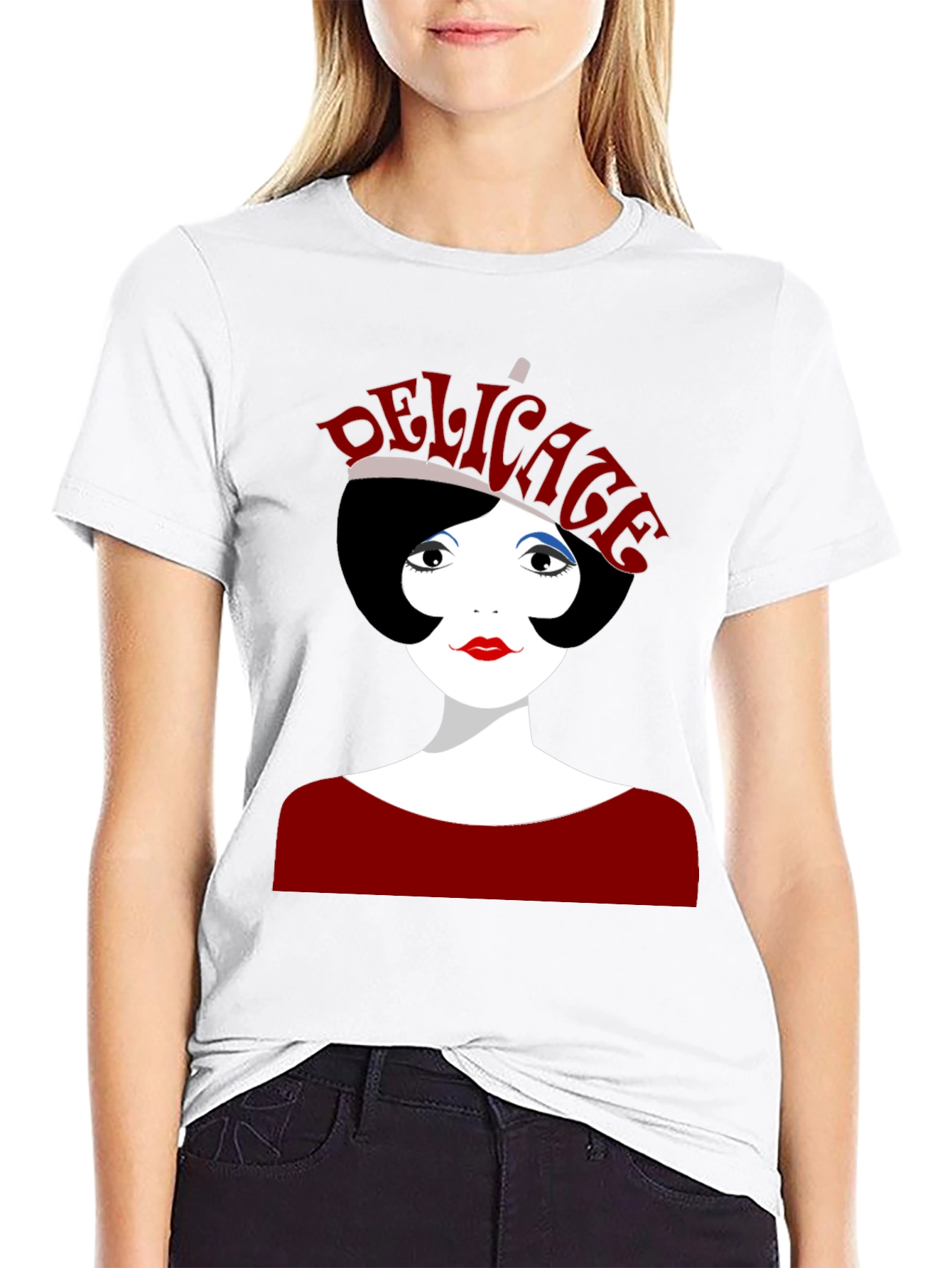 Delicate Graphic Print Black T-Shirt