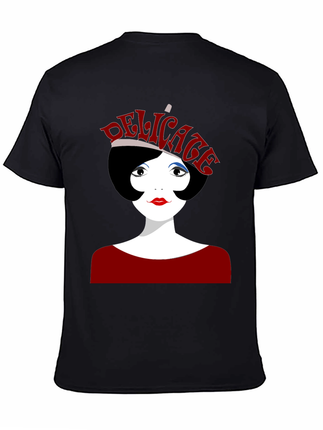 Delicate Graphic Print Black T-Shirt
